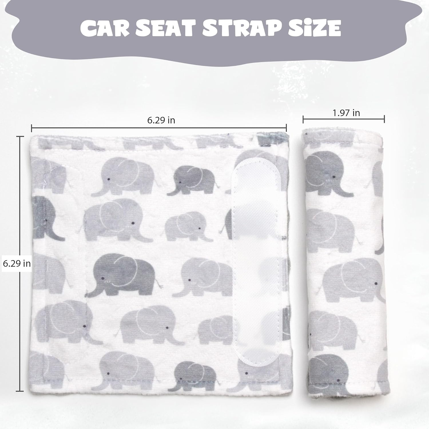 Car Seat Strap Covers for Babies Soft Car Seat Belt Covers, Mink Car Seat Straps Shoulder Pads for Boys and Girls, Grey image number 3