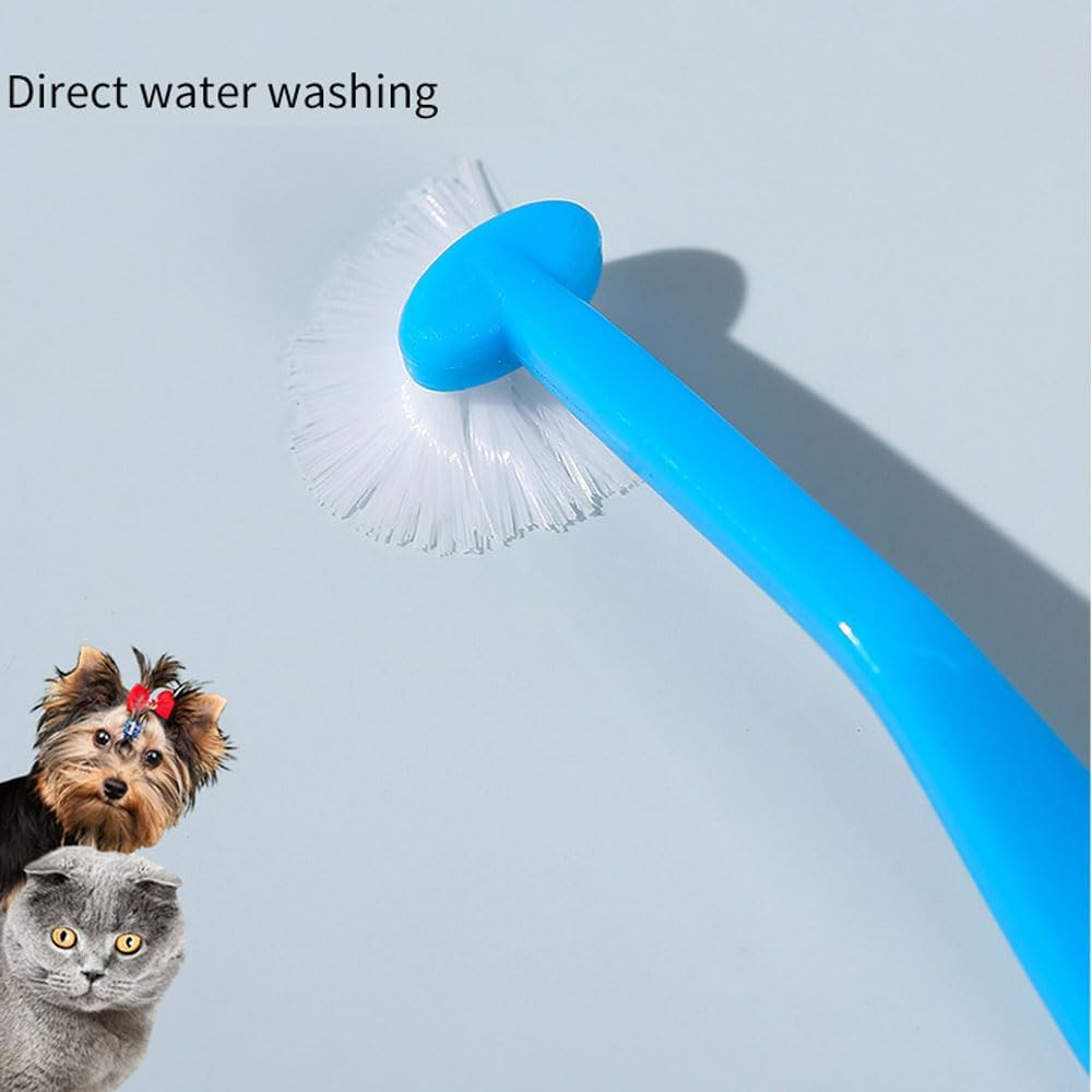 4PCS Small Dog & Cat Toothbrush Kit &ndash; Micro Head, Soft Bristles for Tiny Pets, Deep Dental Cleaning for Puppies, Kittens, Chihuahuas & More | Gentle Curved Neck Design image number 1