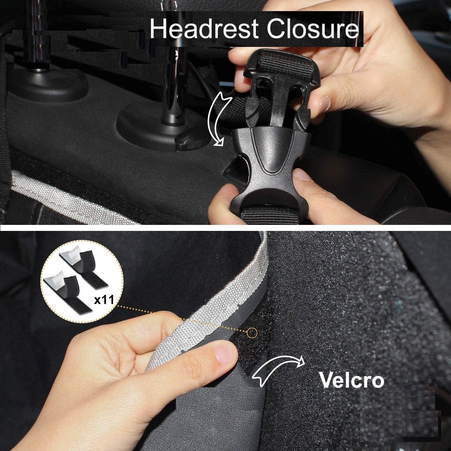 UNIQU Car Boot Cover for Dogs | Waterproof, Nonslip Pet Car Boot Liner Protector | Universal Trunk Dog Blanket with Side & Bumper Protection (Black - Grey Edge)