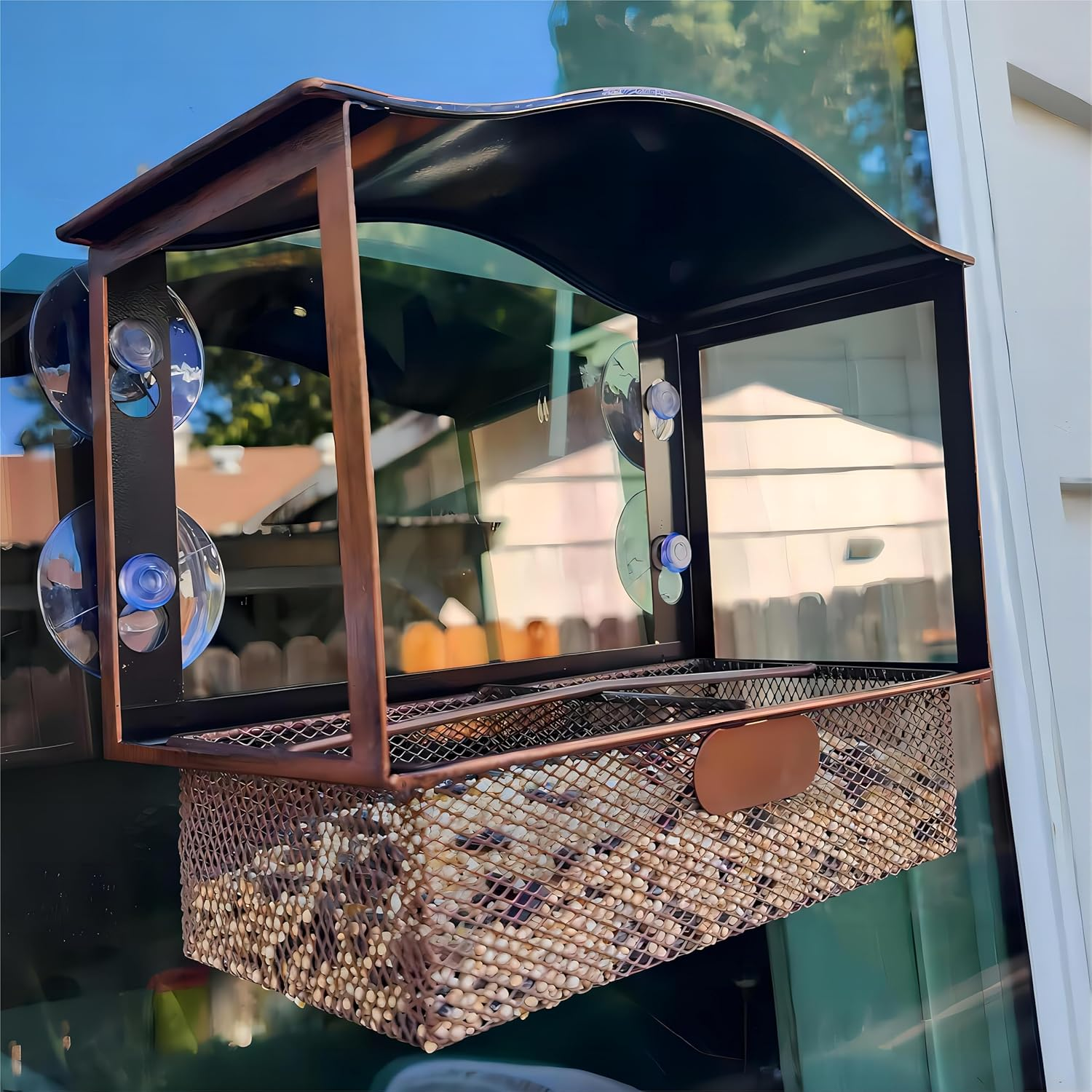 Lilyang Metal Window Bird Feeder, Window Bird Feeders for outside with Strong Suction Cup, Wild Bird Watching Gift with Superb Bird-Watching View image number 2