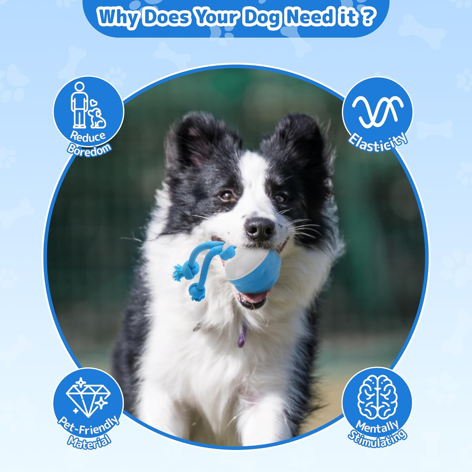 JORAGO Interactive Dog Toys - Automatic Moving Dog Ball Chew Toy, Squeaky Rolling Ball Pet Toys for Small/Medium/Large Dogs for Indoor/Outdoor Boredom Enrichment, USB Rechargeable Puppy Daily Training image number 4