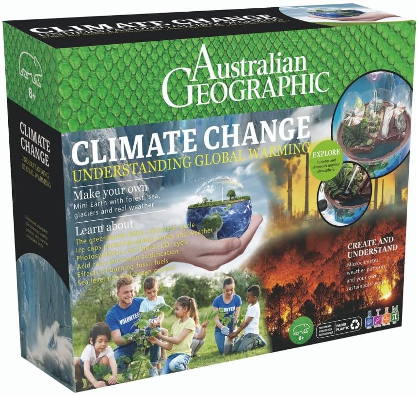 Australian Geographic Climate Change Educational Kit | Hands-On Science Experiments | Learn Global Weather & Human Impact | STEM Learning Toy for Kids | Ages 8+