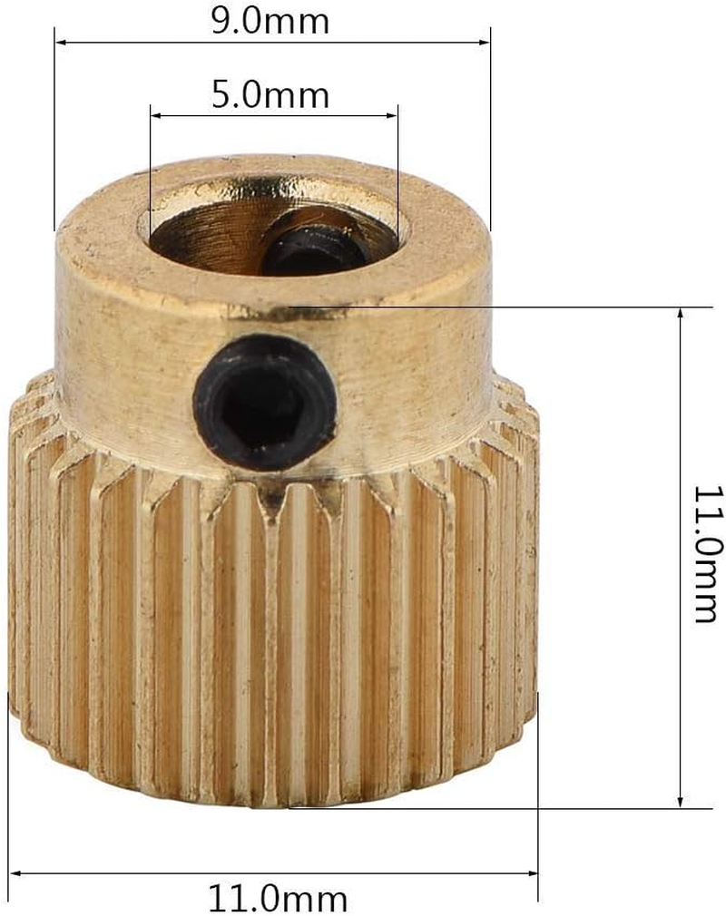 10Pcs 40 Teeth Brass Drive Gear, High Strength & High Bearing Capacity Extruder Gear, 3D Printer Accessories for MK7 MK8 Extruder (26 Teeth) image number 1