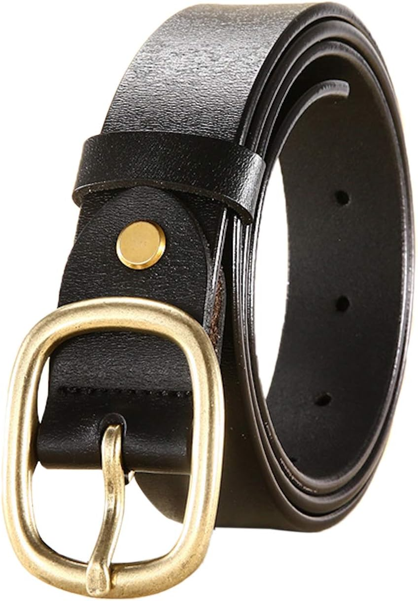 Elonglin Women'S Leather Belt - Genuine Leather Belt Vintage Casual Cowhide Belts for Jeans Shorts Pants