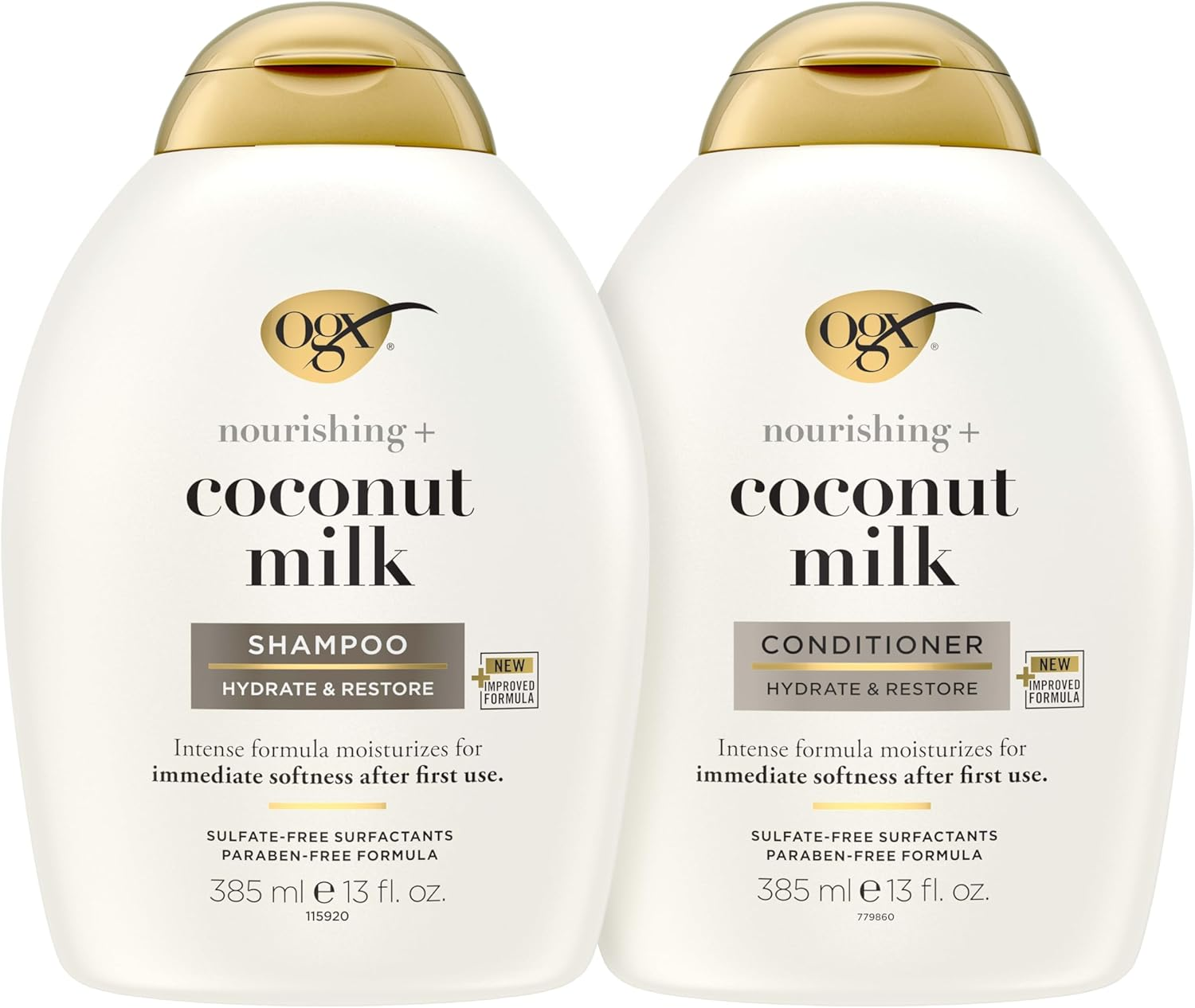 (Coconut Milk) - OGX Nourishing + Coconut Milk Shampoo & Conditioner Set, 380Ml (Packaging May Vary), White image number 3