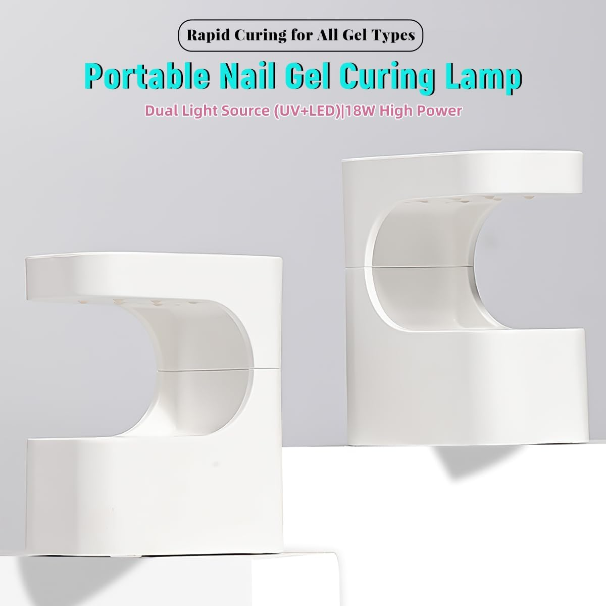 9W Mini Cordless LED Nail Lamp - Portable Rechargeable Gel Polish Dryer, 10-Second Fast Curing for Travel & Home Use image number 1