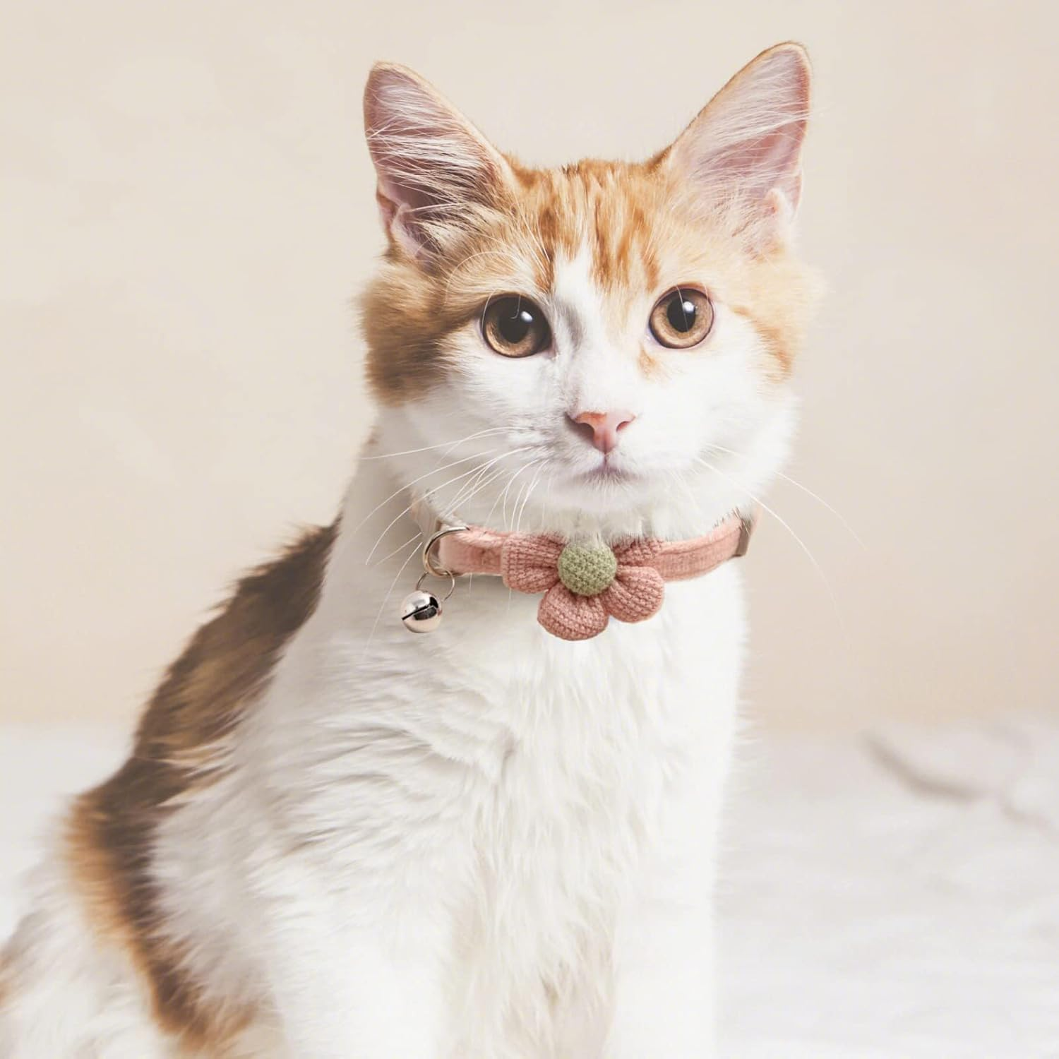 Ruzister 3 Pack Cat Collars with Flowers - Cat Collars with Bell, Adjustable Flower Bow Tie Collars for Boys and Girls, Cute Collar Accessories image number 3