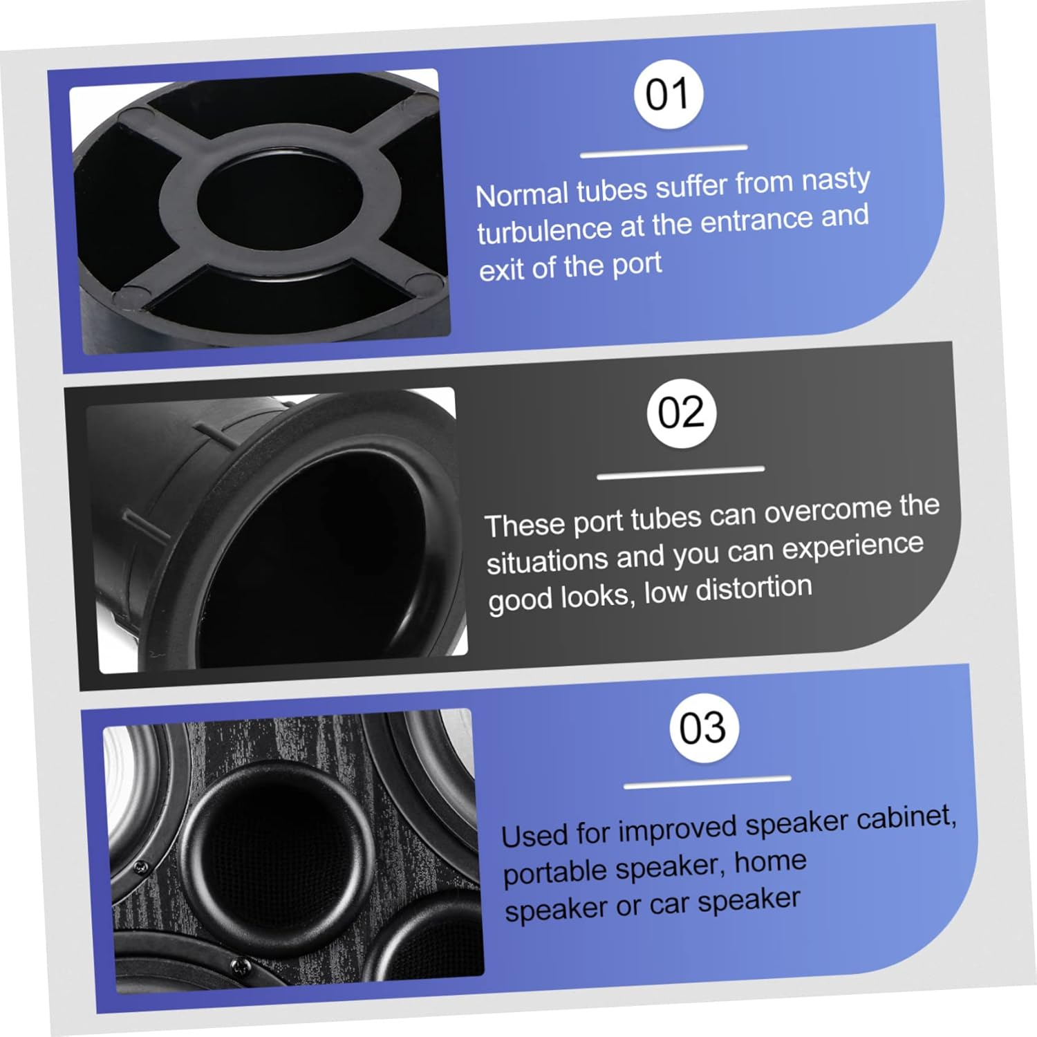 ARTIBETTER 24Pcs Speaker Port Tube Subwoofer Bass Reflex Tube for Woofer Box Speaker Parts for Cabinet Vent for Audio Subwoofer Enhancements image number 6