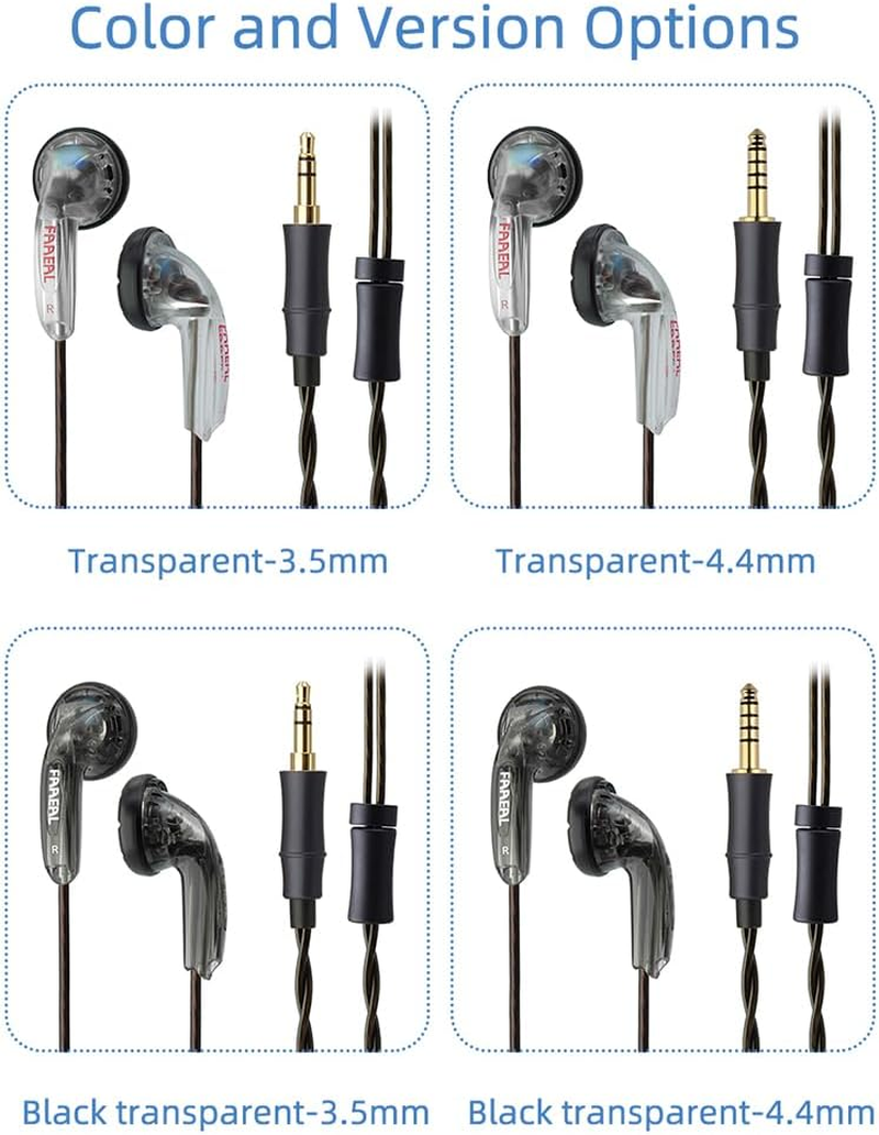 FAAEAL Rosemary Earphone with Upgrade Silver-Plated Cable,150Ohms High Impedance Hifi Flat Earbuds,Dynamic and Engaging Sound Profile Music Headphone,3.5Mm/4.4Mm Plug Optional (Black 3.5Mm) image number 5