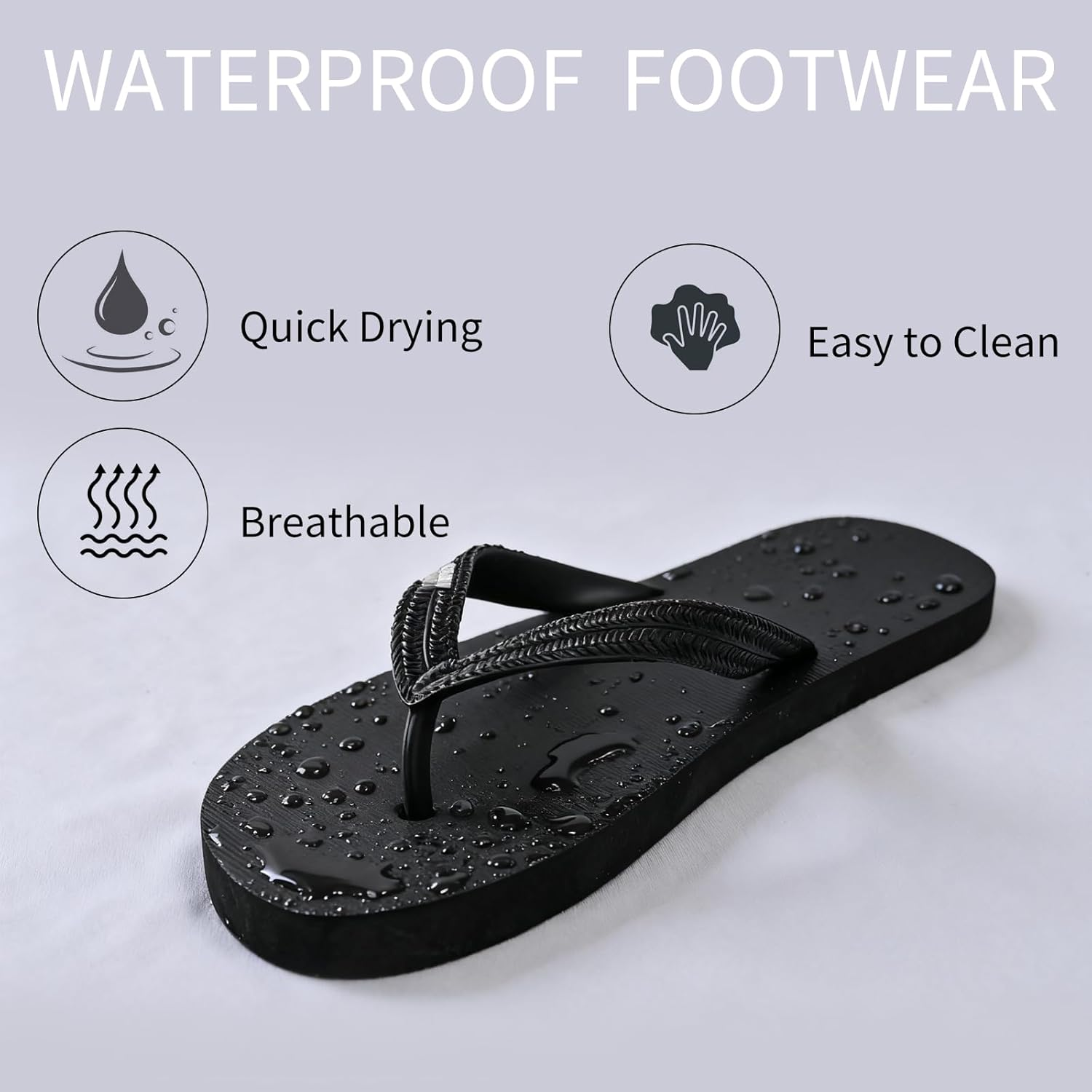 Slunza Sfn Men&rsquo;S Slim Flip Flops &ndash; Lightweight Rubber Thong Sandals, Breathable Non-Slip Beach & Shower Slippers, Casual Summer Outdoor Footwear image number 6