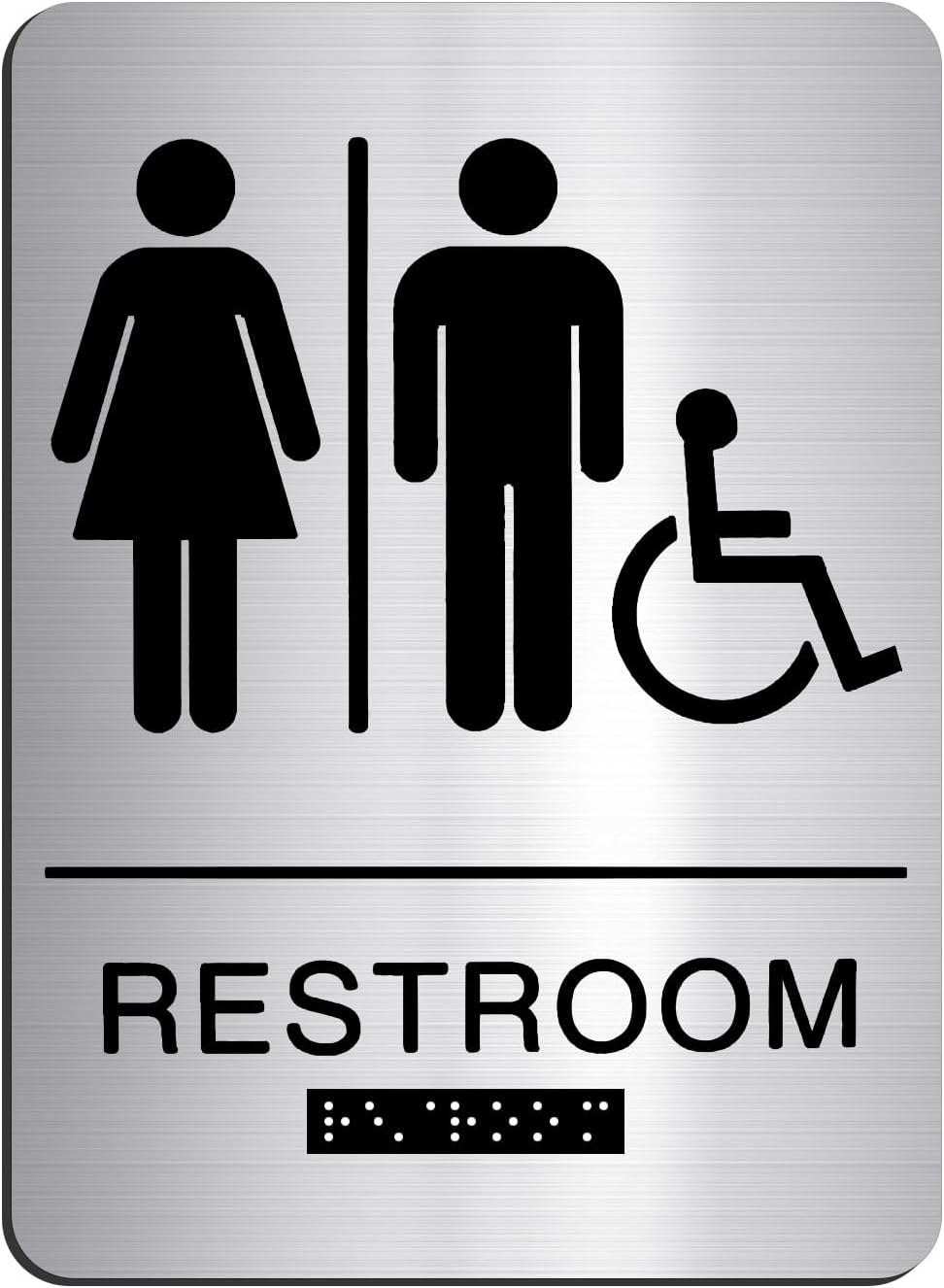 Baby Changing Area Sign for Business, ADA Compliant Braille Restroom Sign, 8.27 X 5.9 Inch Diaper Changing Station Sign with Adhesive Back, Black Acrylic Baby Changing Station Sign