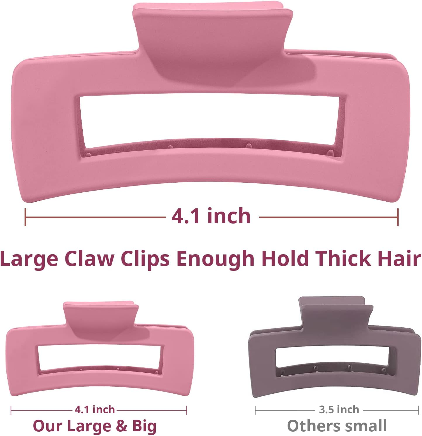 Vigorpace 12 Pack Large Hair Claw Clips for Women Thick Thin Long Hair, Square Hair Clips for Styling Accessories, Strong Hold Big Jaw Clips image number 5