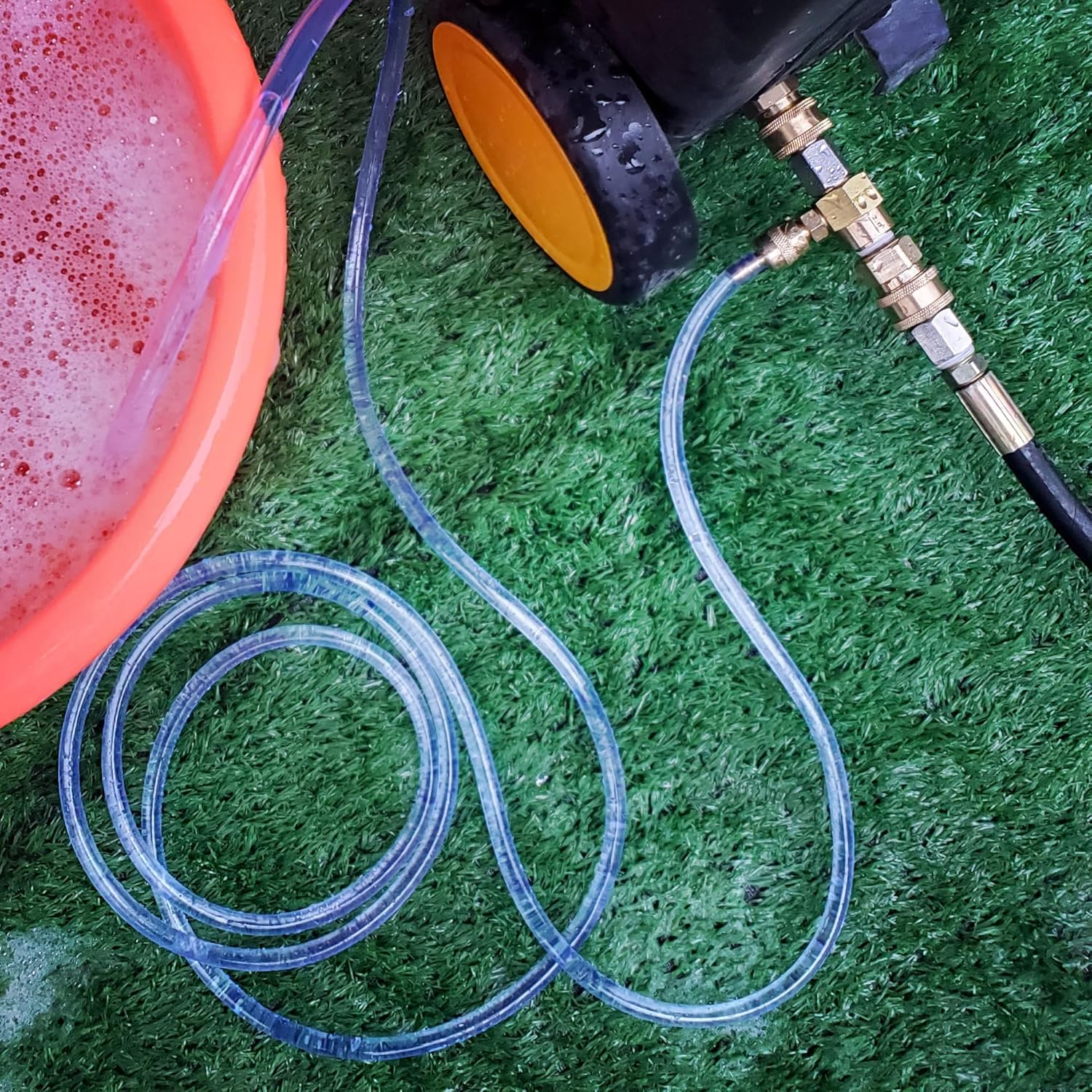 Raincovo Pressure Washer Siphon Hose for Downstream Injector, Power Washer Soap Dispenser Suction Tubing 10 Feet with 3 Filters image number 5