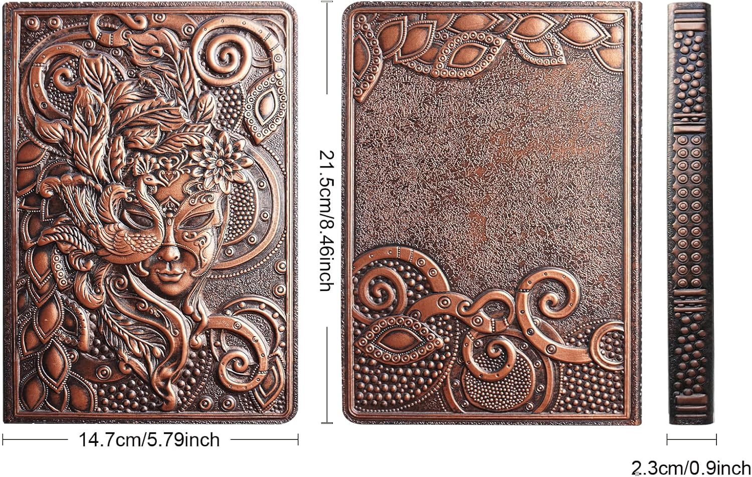 QXMGCBOK Decorative LED Book Lamp with Relief Design - RGB Mood Light, USB Chargeable, for Family and Living Room Design (Bronze Colour) image number 6