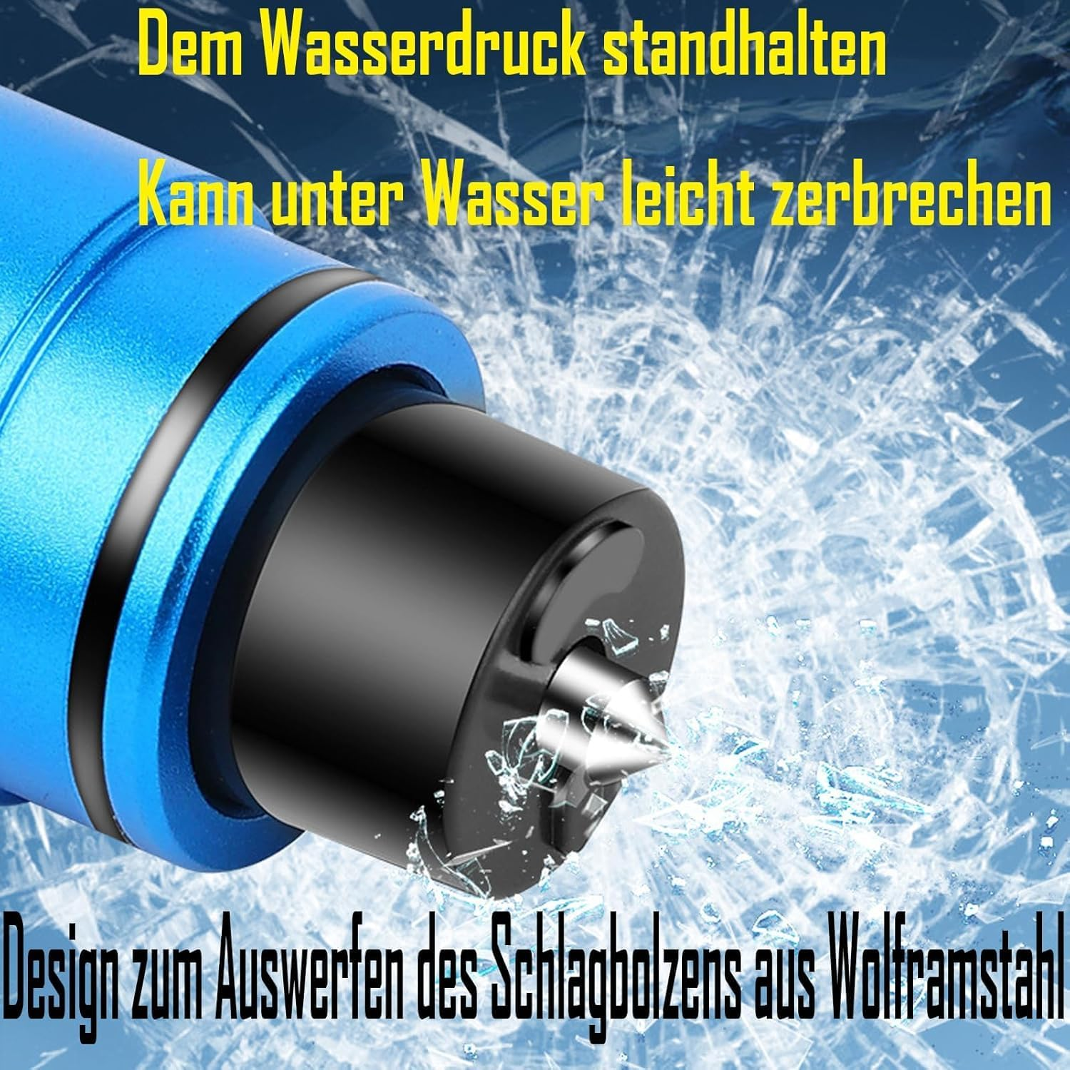 Car Safety Hammer Seatbelt Cutter, Car Window Breaker and Seatbelt Cutter Tool, Auto Rescue Escape Emergency Safehammer Punch, Safety Hammer Window Glass Breaker (Red+Black) - Blue+Black image number 6