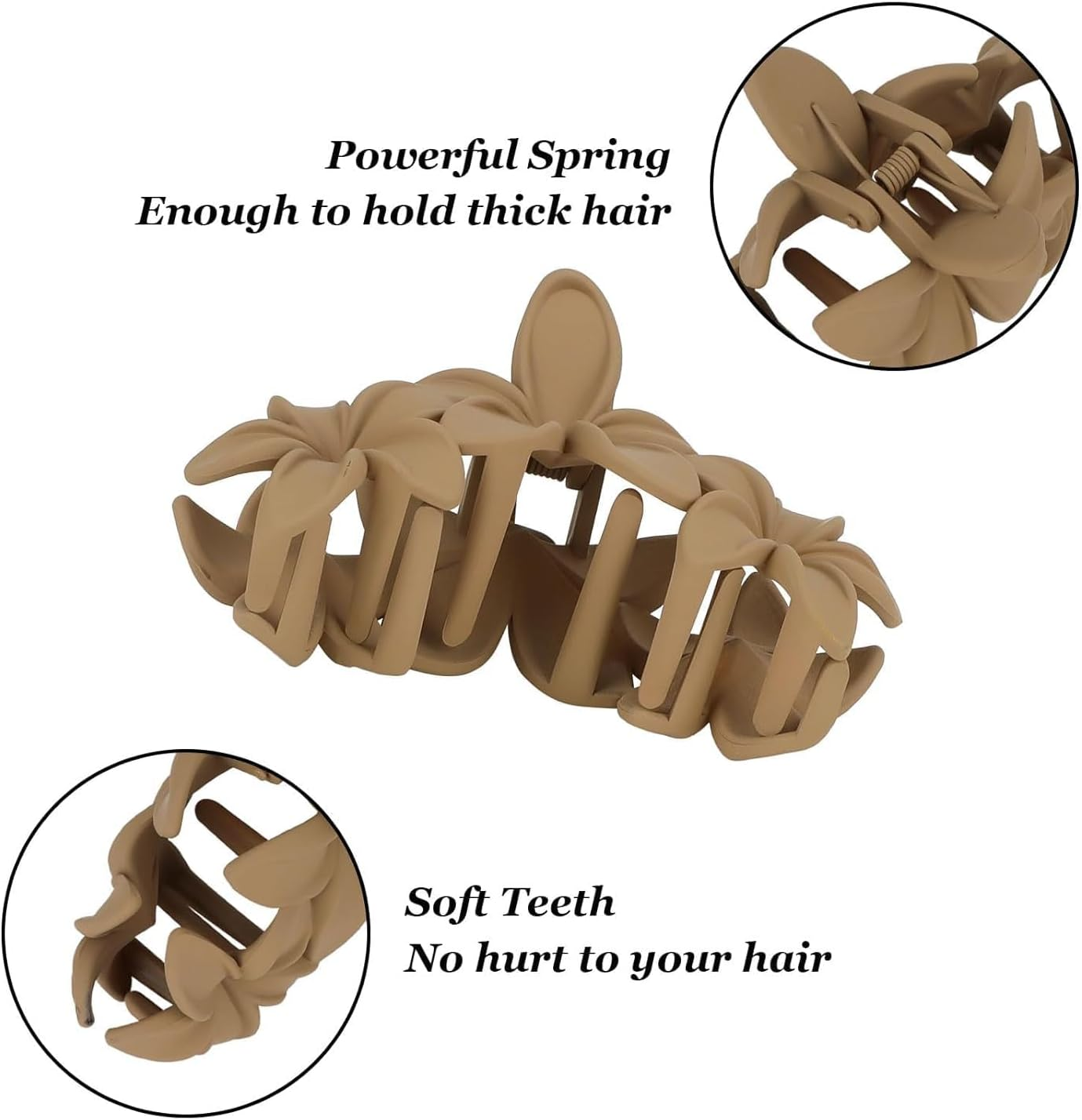 4PCS Flower Hair Claw Clips Non-Slip Matte Flower Hair Clips for Women Cute Hair Clips, Hawaiian Hair Flower Clip Large Plumeria Hair Clip Strong Hold image number 2