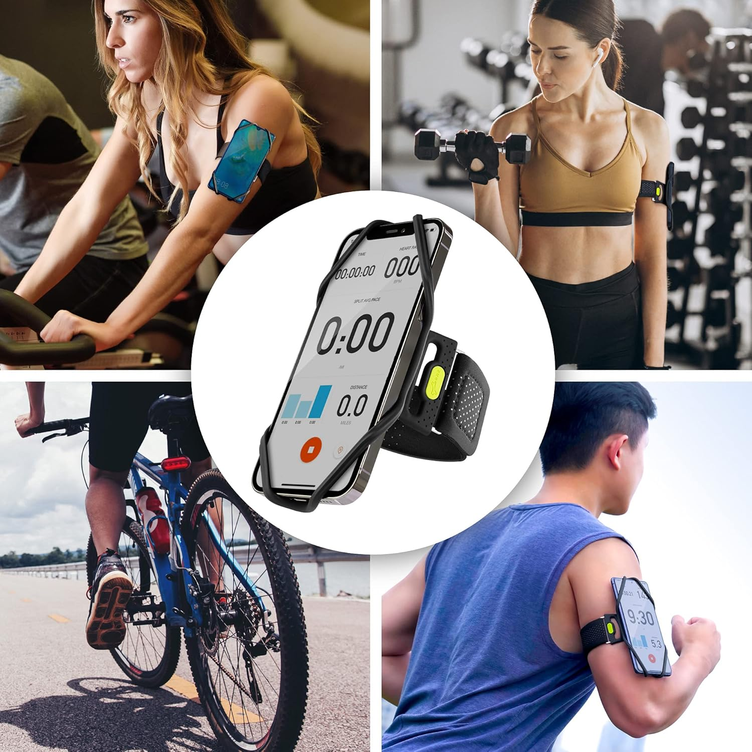 Bone Run Tie 2 (2Nd Gen) Phone Holder for Running Armband Universal Cell Phone Holder, Fits Phone Size 4.7-7.2 Inches for Iphone 15 14 13 12 11 plus Pro Max Samsung Galaxy (Black / 9.8-15.7") image number 3