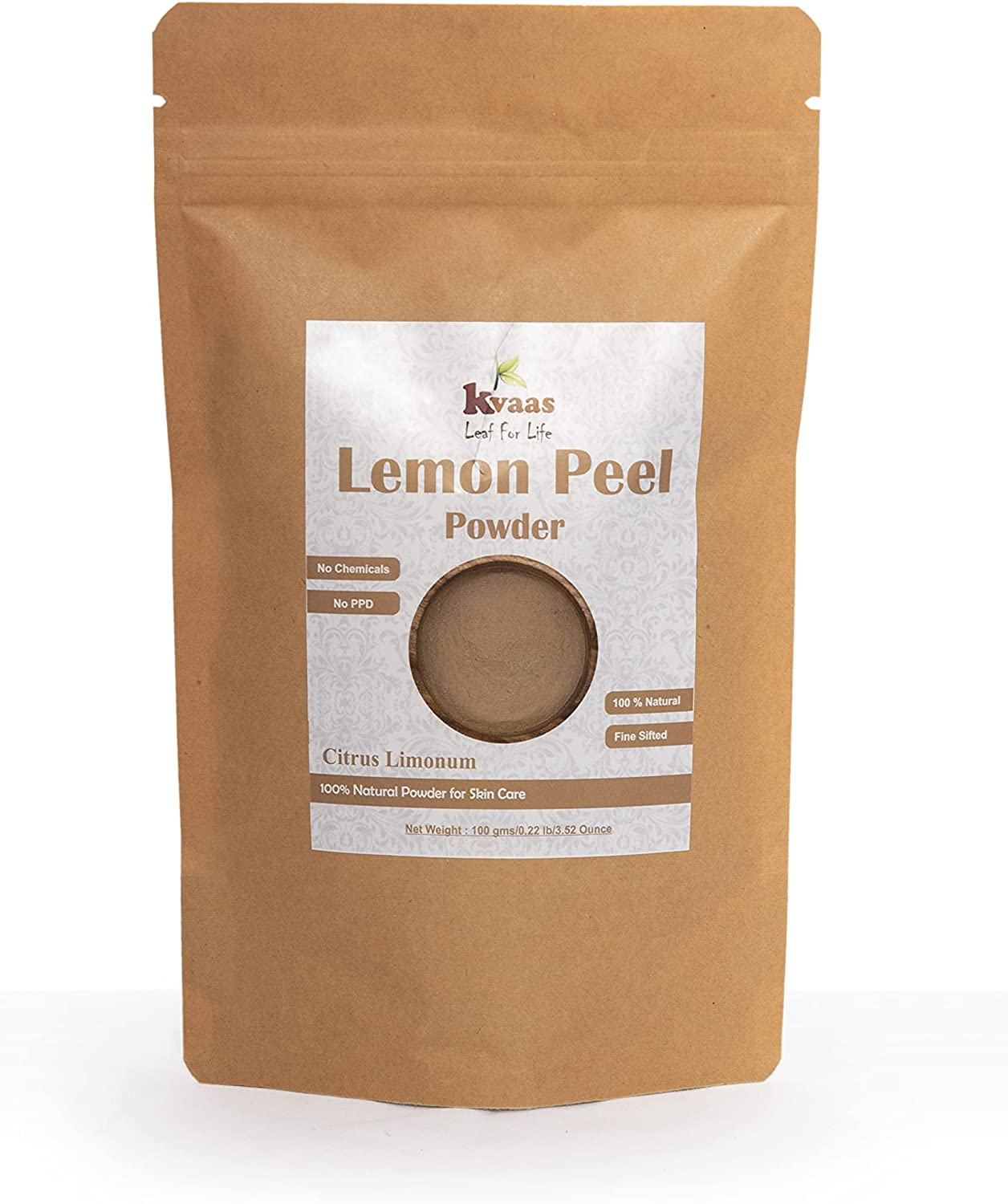 Lemon Peel Powder | 3.53 Oz (100 G) | Citrus Limonum | Natural Skin Whitening Agent | Natural & Pure Powder for Skin Care by KVAAS image number 2