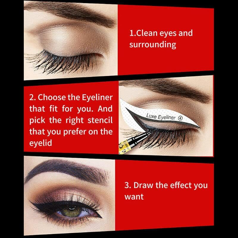 AIMALL Eyeliner Eyeshadow Stencil Set Eye Makeup Fox Template Non-Woven 12 Styles Cards - Precision Eye Makeup Templates for Diverse Looks image number 5
