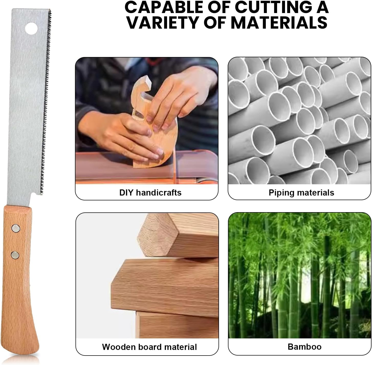 Agwenkui 6-Inch Japanese Hand Saw High-Carbon Steel Pull Saw Flexible Blade Flush Cut Woodworking Hand Saw - with Flexible Blade for Woodworking DIY Small Projects image number 3