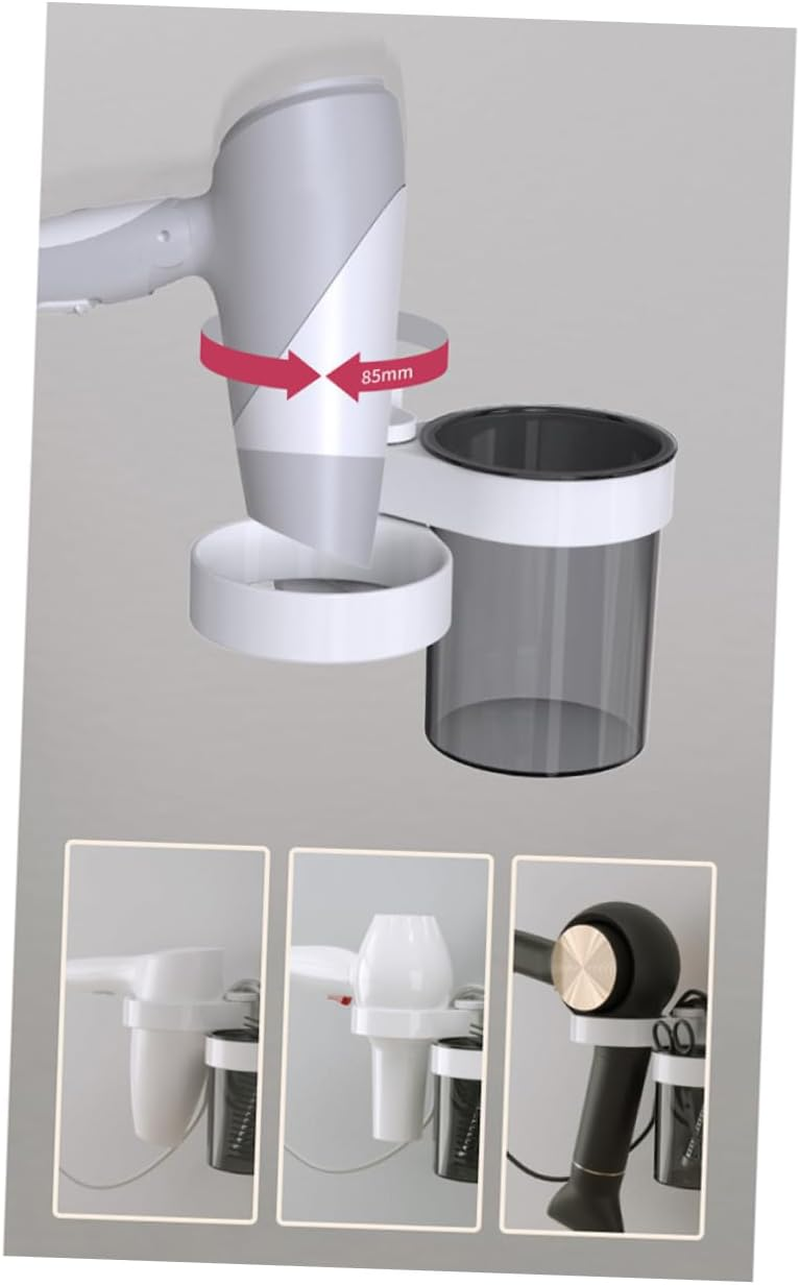HONITANO Hair Dryer Holder Wall Mounted Bathroom Storage Rack Punch Design for Easy Installation Lightweight Durable Organizer for Hair Care Supplies Modern image number 1