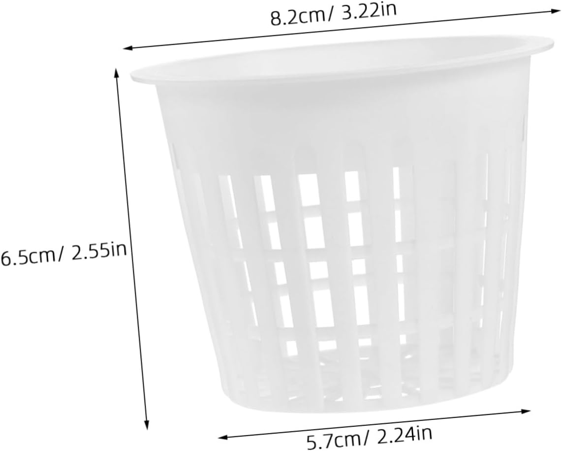 Parliky 10Pcs White Plastic Hydroponic Net Planter Pots Mesh Nursery Baskets for Orchids and Aquatic Plants Root Control Indoor Gardening Grow Supplies image number 5