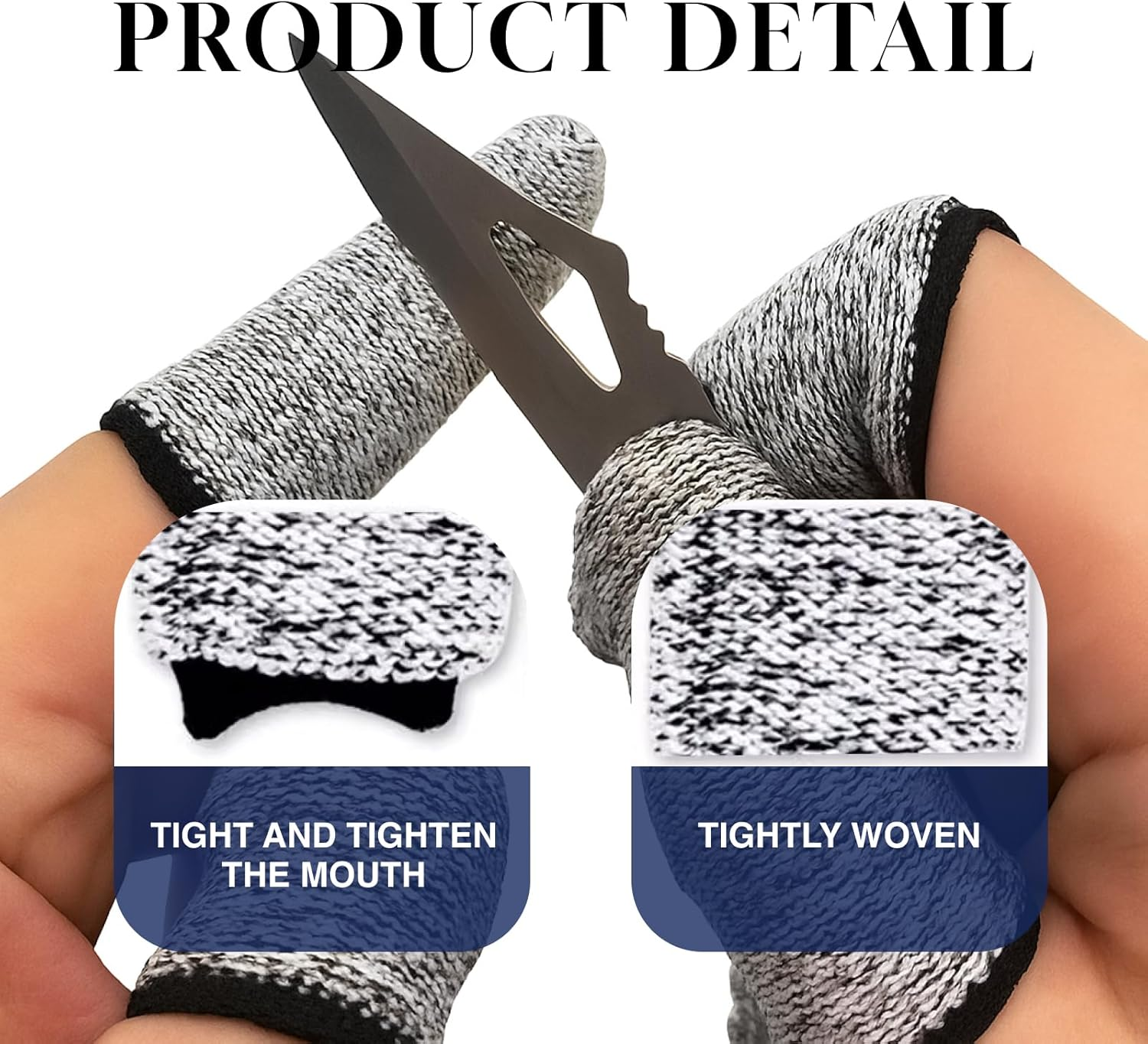 12 PCS Cut Resistant Finger Cots Reusable Finger Protectors for Kitchen, Work, Sculpture, and DIY Projects Anti-Slip, Breathable, and Comfortable Finger Sleeve Protectors for Enhanced Safety image number 5