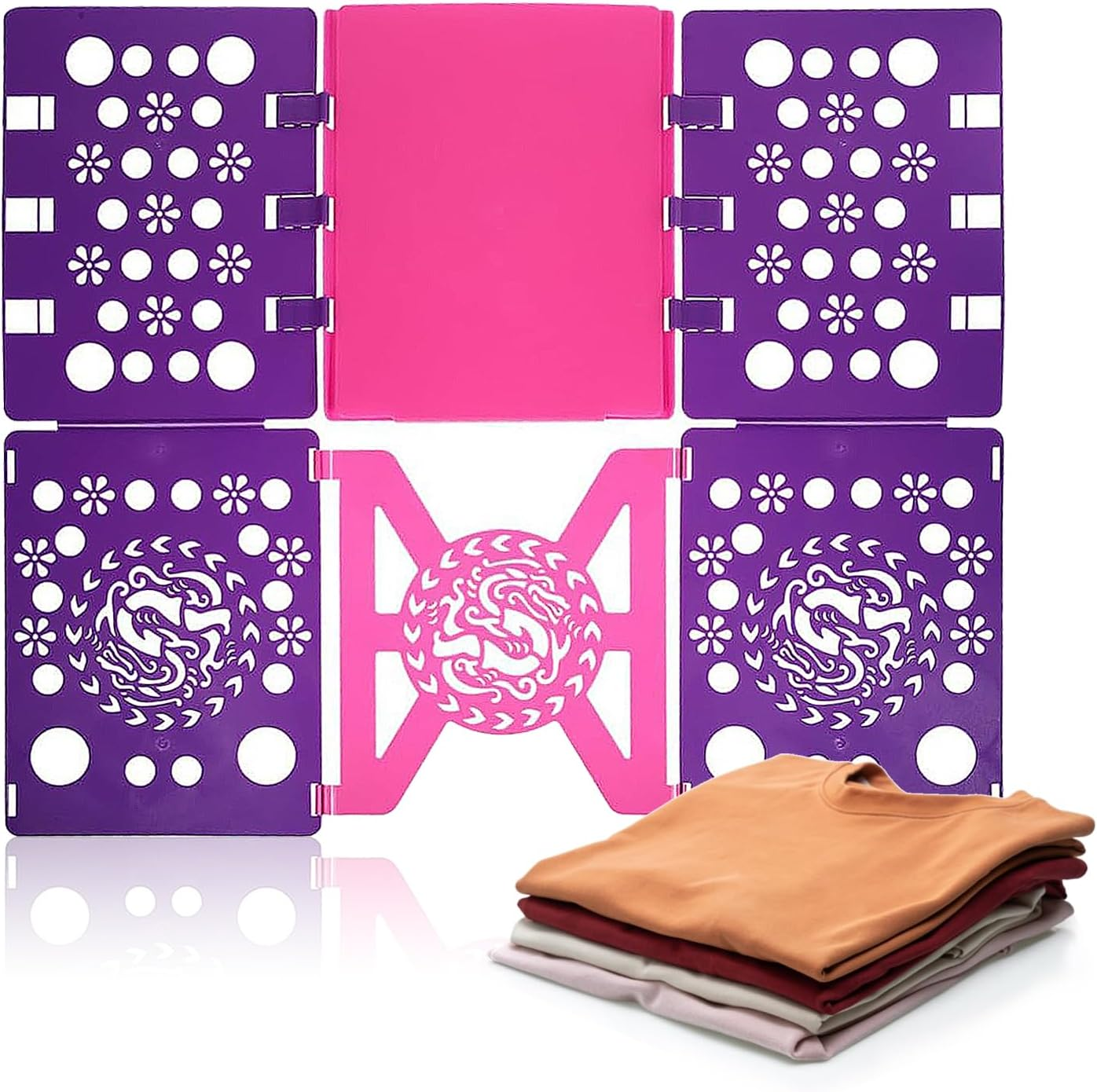 Lenamos T-Shirt Folding Board T Shirts Clothes Folder Durable Plastic Laundry Folders Folding Boards Helper and Fast Laundry Folding Boards Tool for Adults and Children Kids (Purple) image number 5