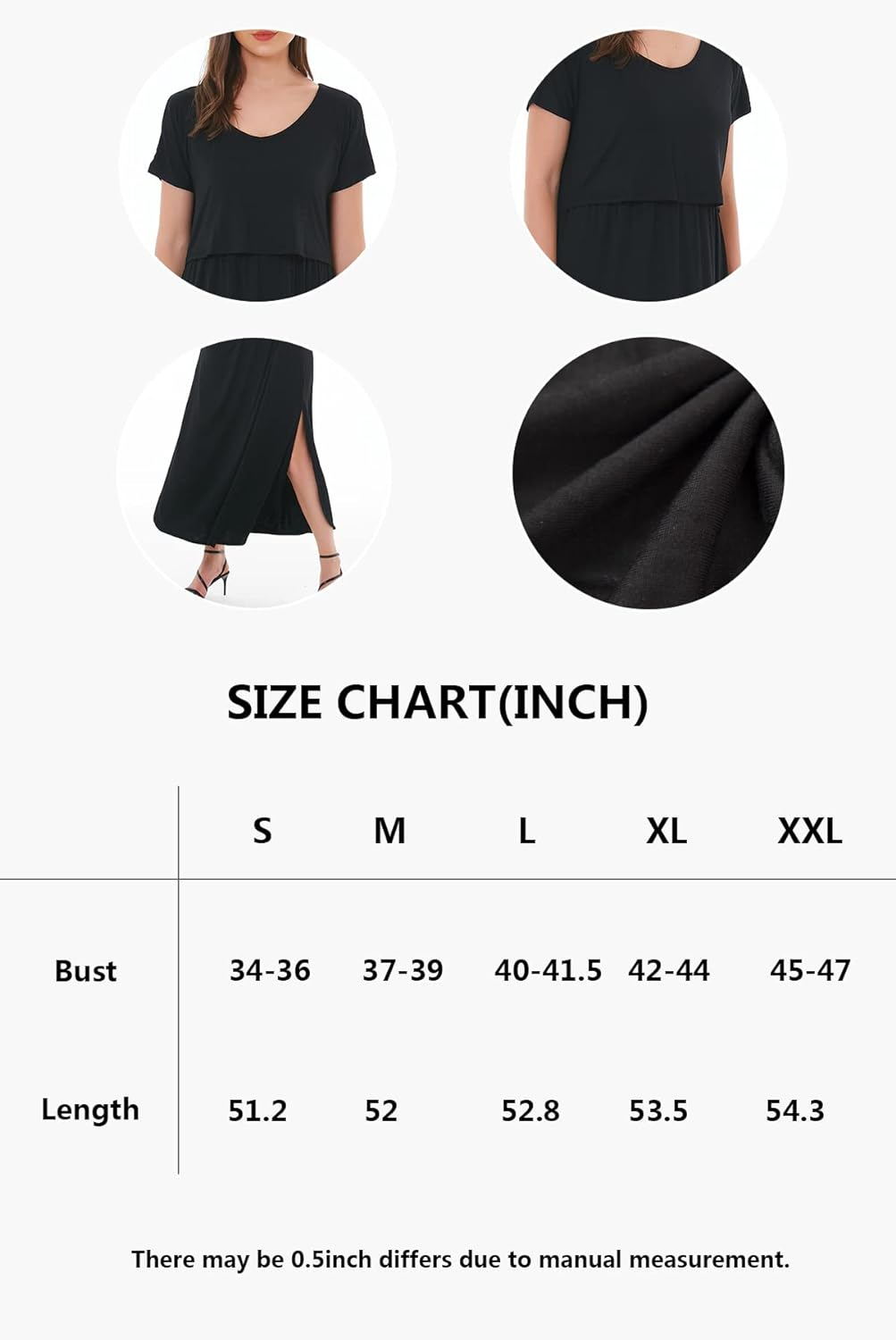 Smallshow Women'S Maternity Nursing Dresses Split Long Dress for Breastfeeding image number 2
