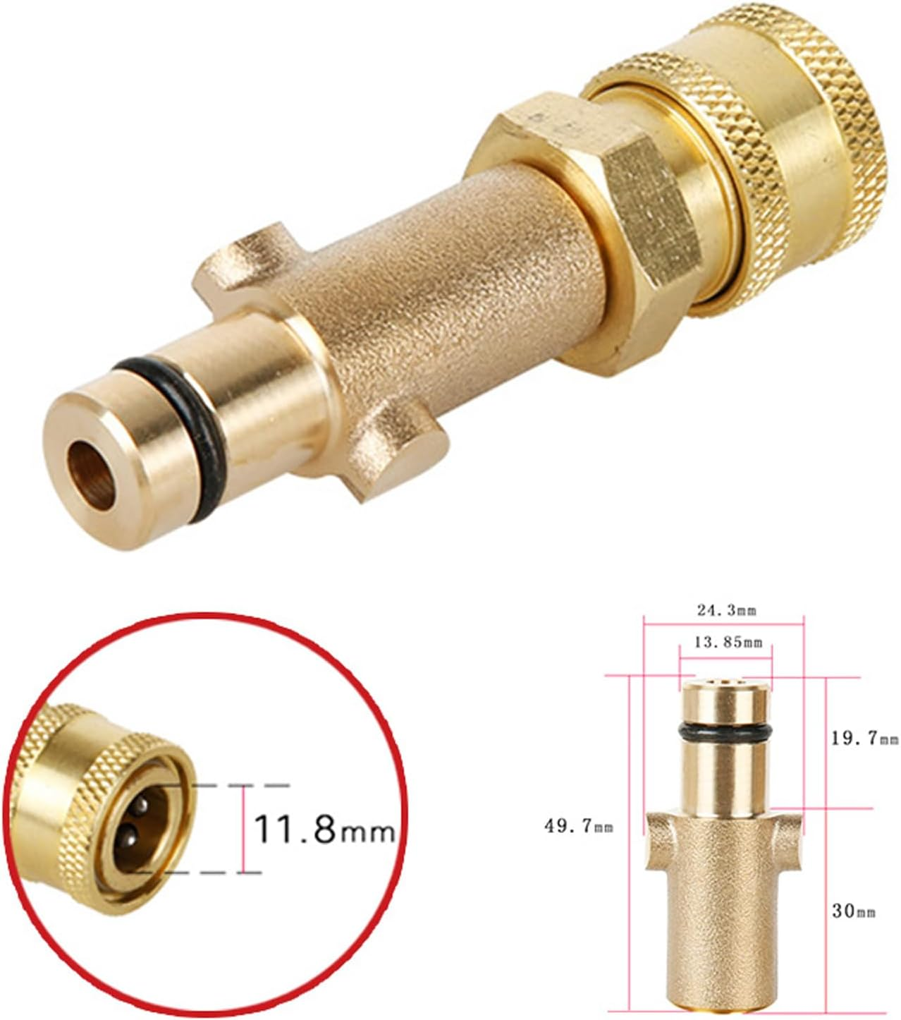 T&F Adapter and Pressure Washer Copper Foam Cannon Bottle Connector Brass Female Adaptor of Snow Foam Lance Gun Pot for Nilfisk Gerni Series image number 2