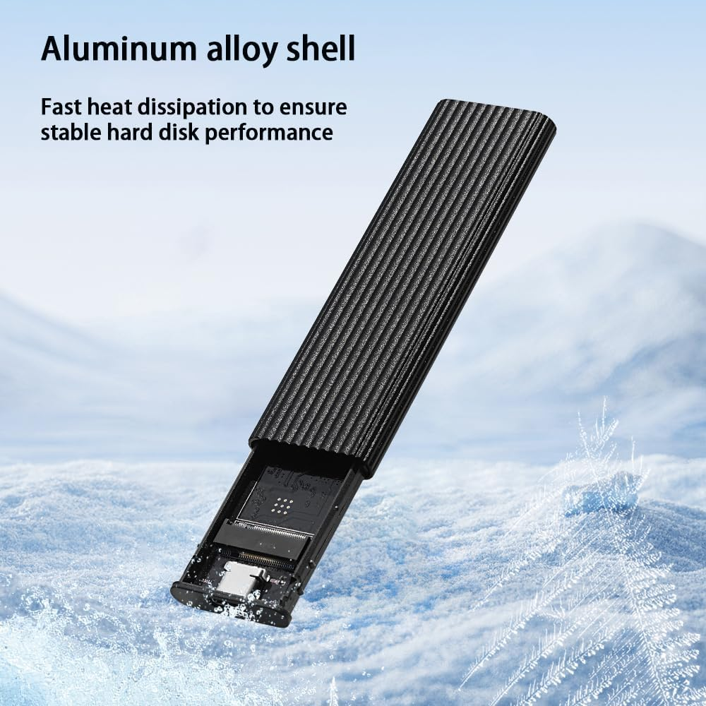 JESWO M.2 Nvme/Ngff SSD Enclosure 10Gbps USB 3.2 Gen 2 for M Key/ B Key/B+M Key Solid State Drive External Case Support 2230/2242 /2260/2280 Ssds image number 5