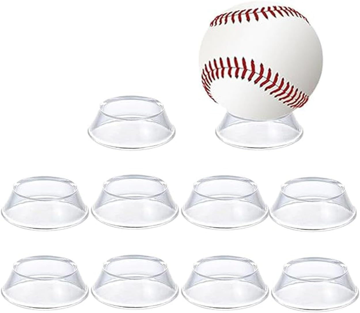 10Pcs Clear Baseball Stand,Clear Ball Stand Holder,Sports Ball Display Rack,Round Baseball Stands Display Holders for Golf Ball Softball Baseball Tennis Ball image number 3