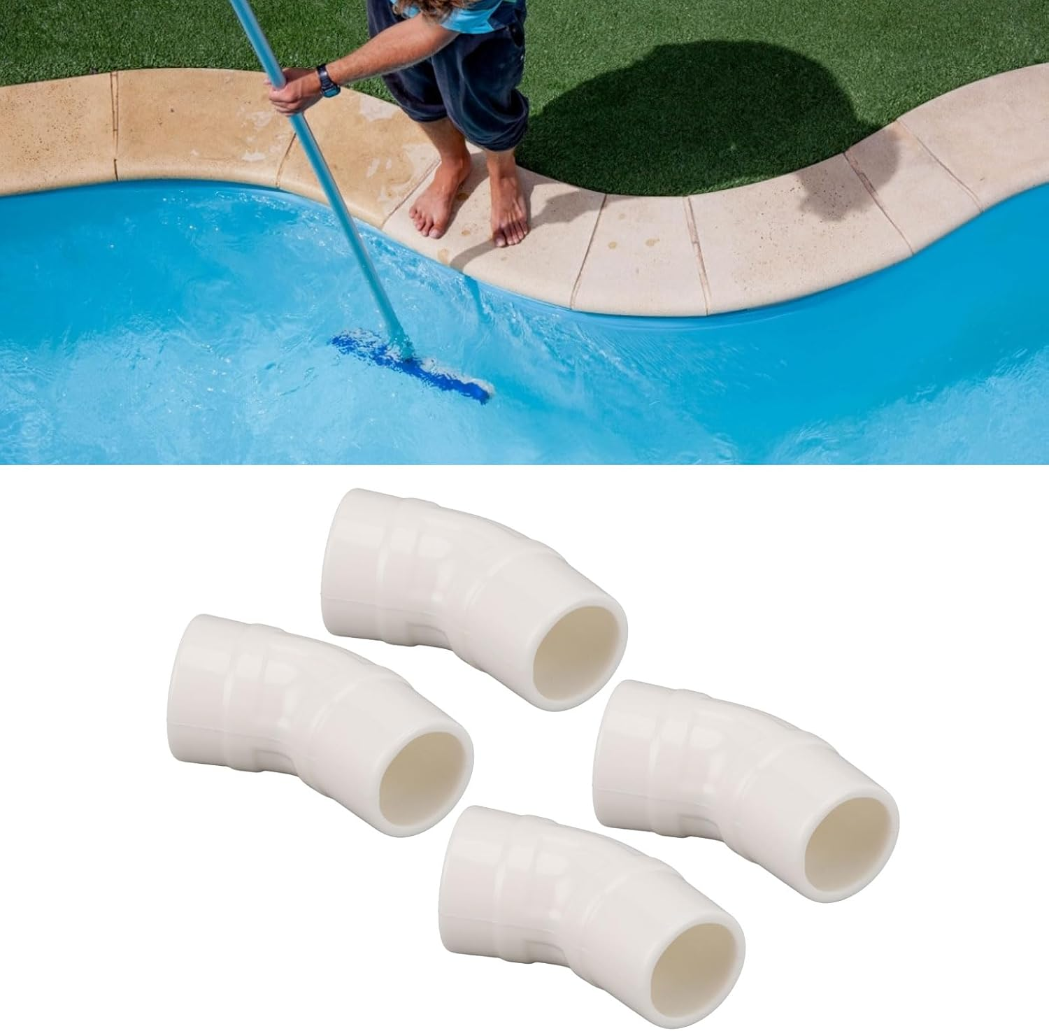 TOPINCN 4 PCS Pool Cleaner Elbows 45 Degree, Pool Vacuum Pipe Connector, Silicone Replacement Parts W70244 for Zodiac Baracudas G2 G3 G4, Maintenance Accessory Kit image number 4