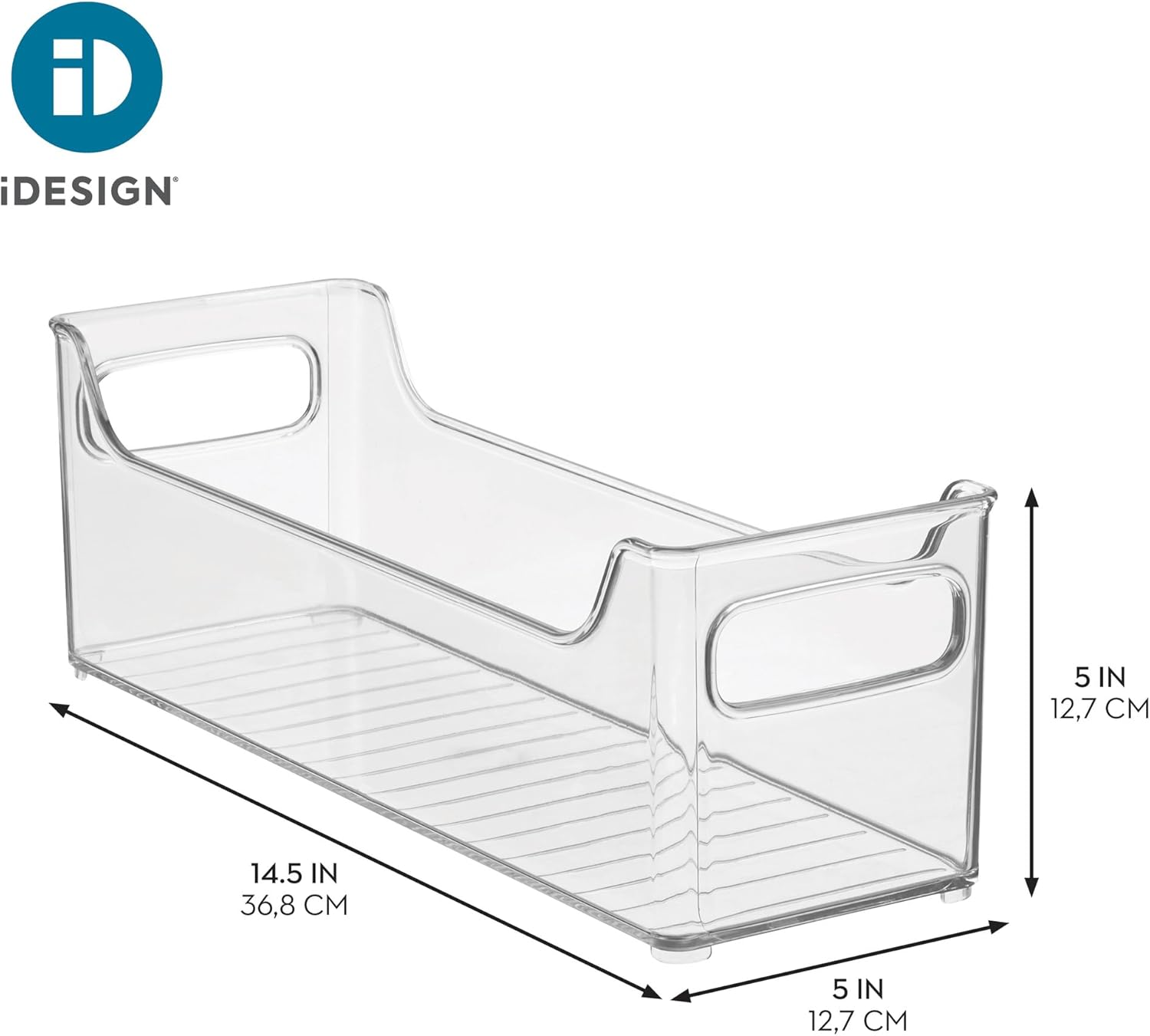 Interdesign Refrigerator and Freezer Storage Organizer Bins for Kitchen, 5" X 5" X 14.5", Set of 2, Clear image number 4