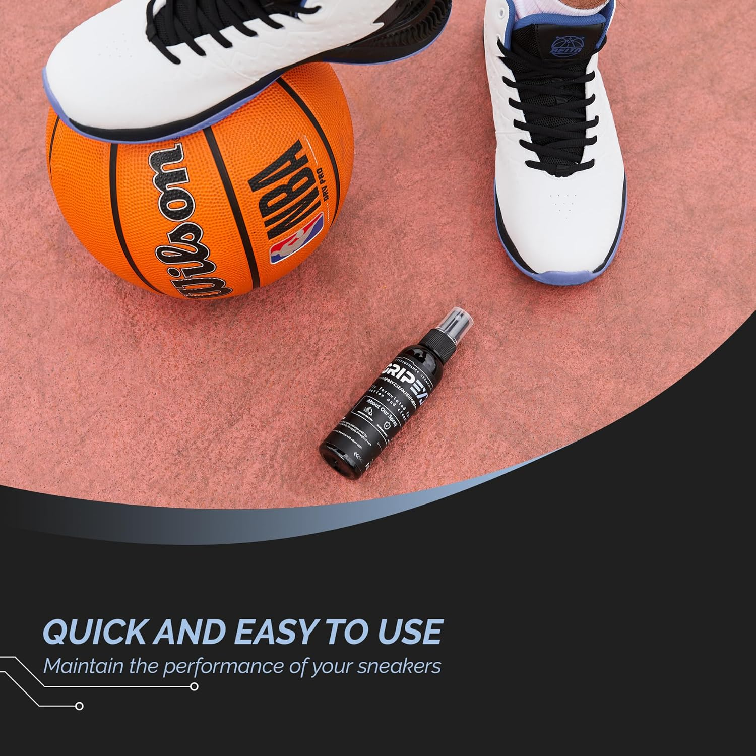 GRIPEXX 2 in 1 Sports Shoe Grip Spray, Provides Traction and Rejuvenates Soles. Multipurpose Grip Spray for Cleaning and Improving Basketball Shoe Grip. anti Slip & Performance Enhancer image number 2
