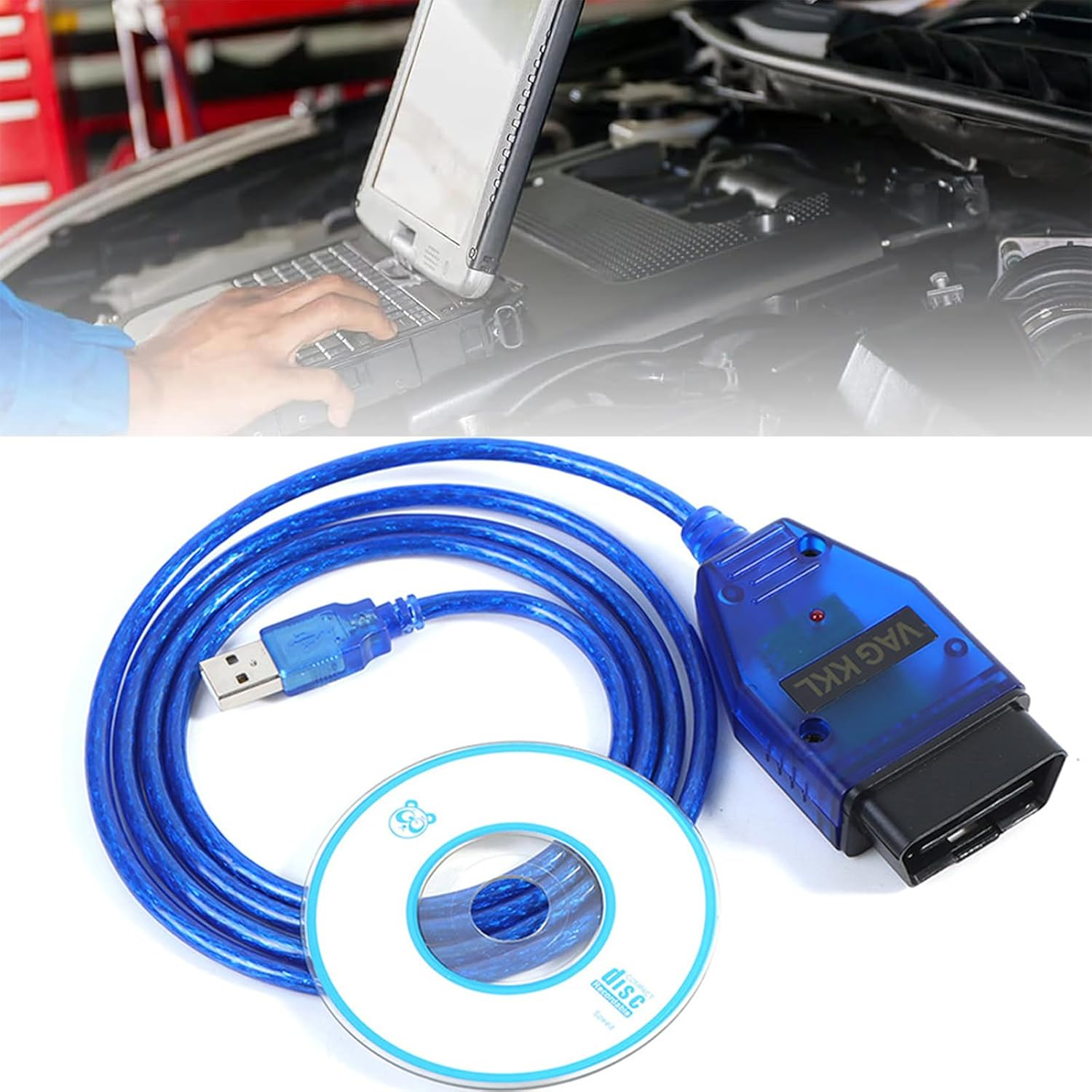 Yeanifeana OBD2 Diagnostic USB Cable for VW, Audi, VAG KKL 409.1 ECU Scanner Cable, Compatible with VCDS Software for Car Engine Diagnostics & Coding image number 3