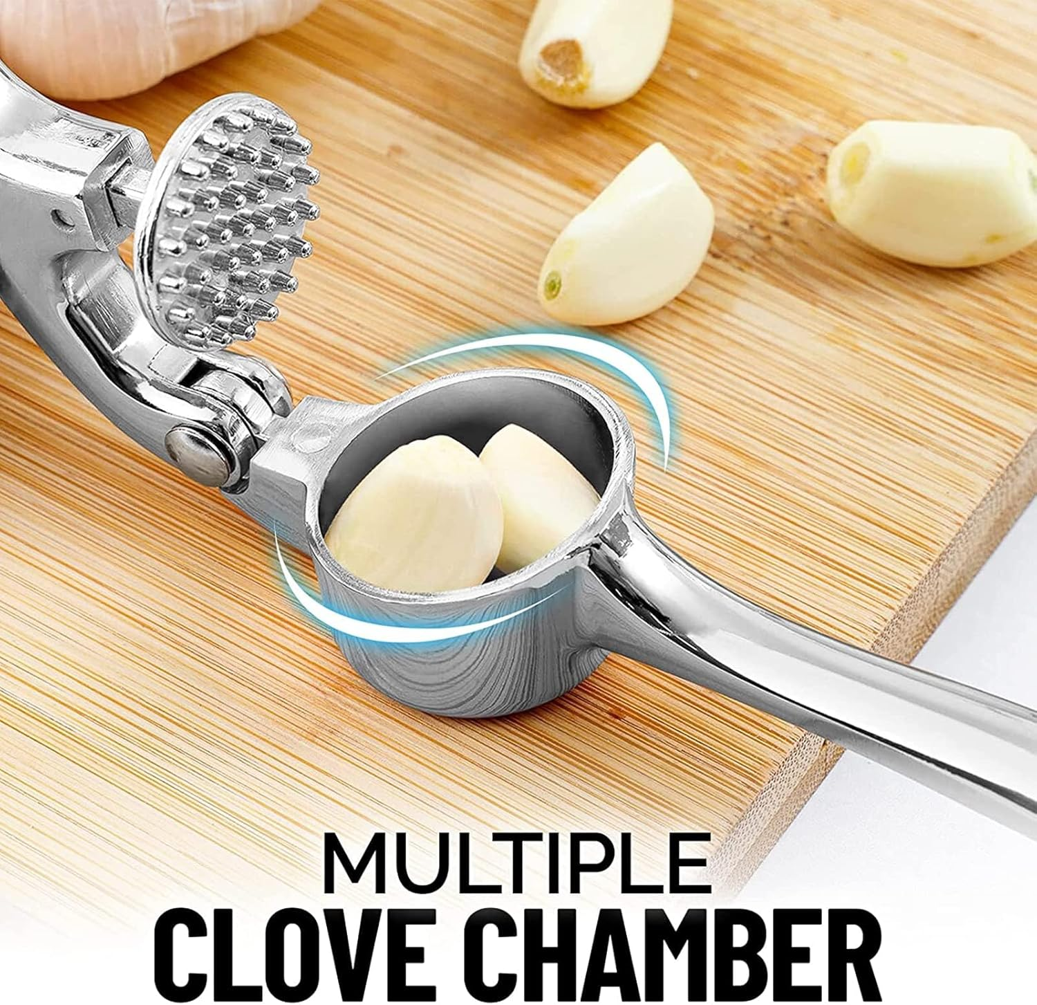 Garlic Press Stainless Steel Dishwasher Safe Garlic Press Garlic Press Crusher Test Winner - Easy to Clean Garlic Presses, Kitchen Aid with Garlic Peeler and Brush