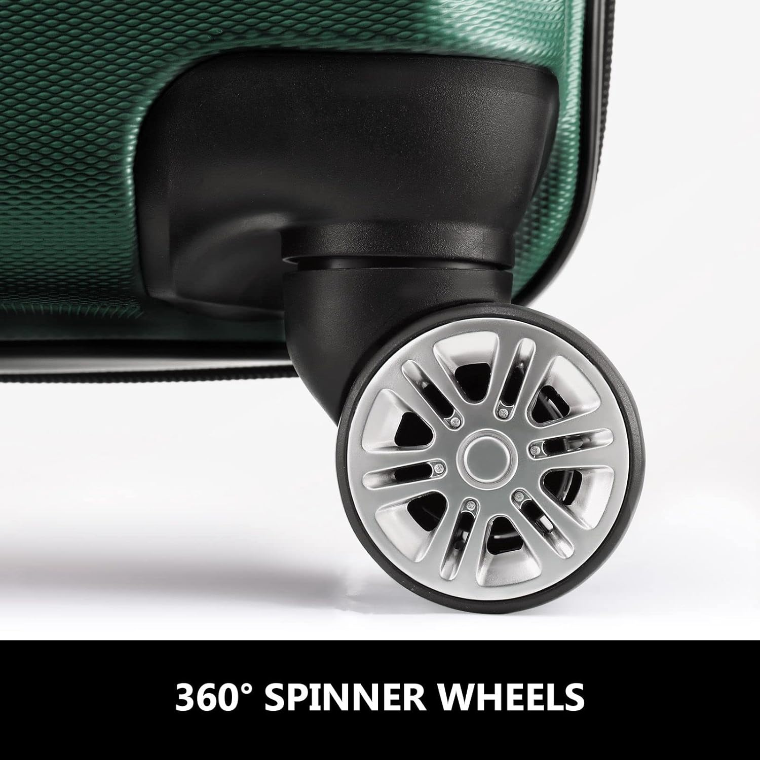 2Pcs Luggage Set Carry on Travel Suitcase with Hard Shell 20Inch Traveller Suitcases & Hand Luggage Vanity Bag Lightweight Green - Pink image number 2