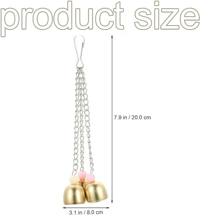 3PCS Stainless Steel Pet Parrot Bell Toy for Bird Parrot Parakeets Hanging Small Bird Toys Hanging Bell Ornaments image number 5