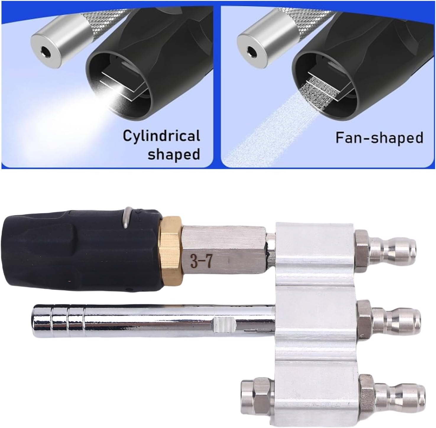 Soft Wash Nozzle Set for 3-7GPM Pressure Washer, Adjustable Downstream Pressure Washer Nozzles with 1/4In Twist Long Reach Soap Tip, 0-60&deg; Spray, for Cleaning High Walls image number 5