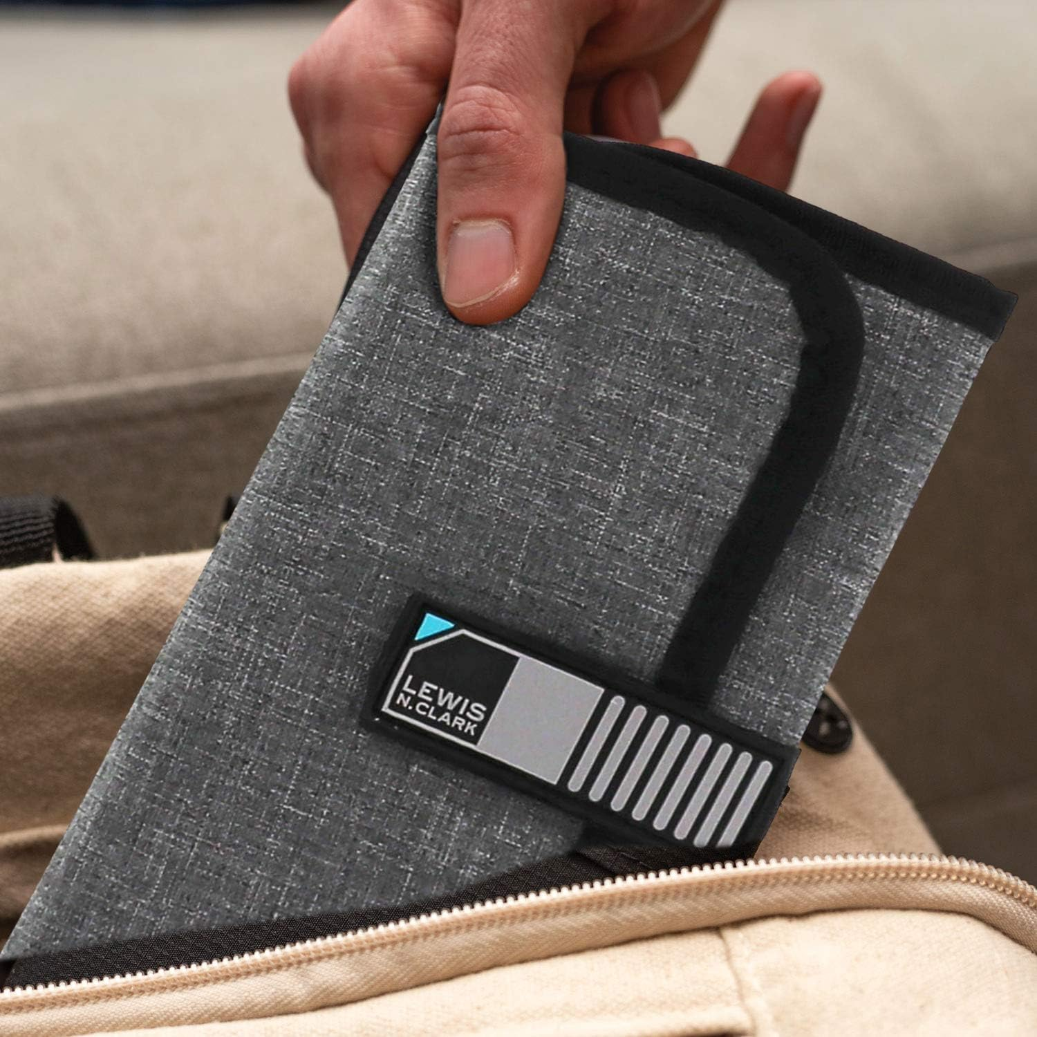 Lewis N. Clark AM/PM Folding Pill Organizer + Supplement Case for OTC Medicine,  + Vitamins - 16 Slot Pouch, Gray image number 4