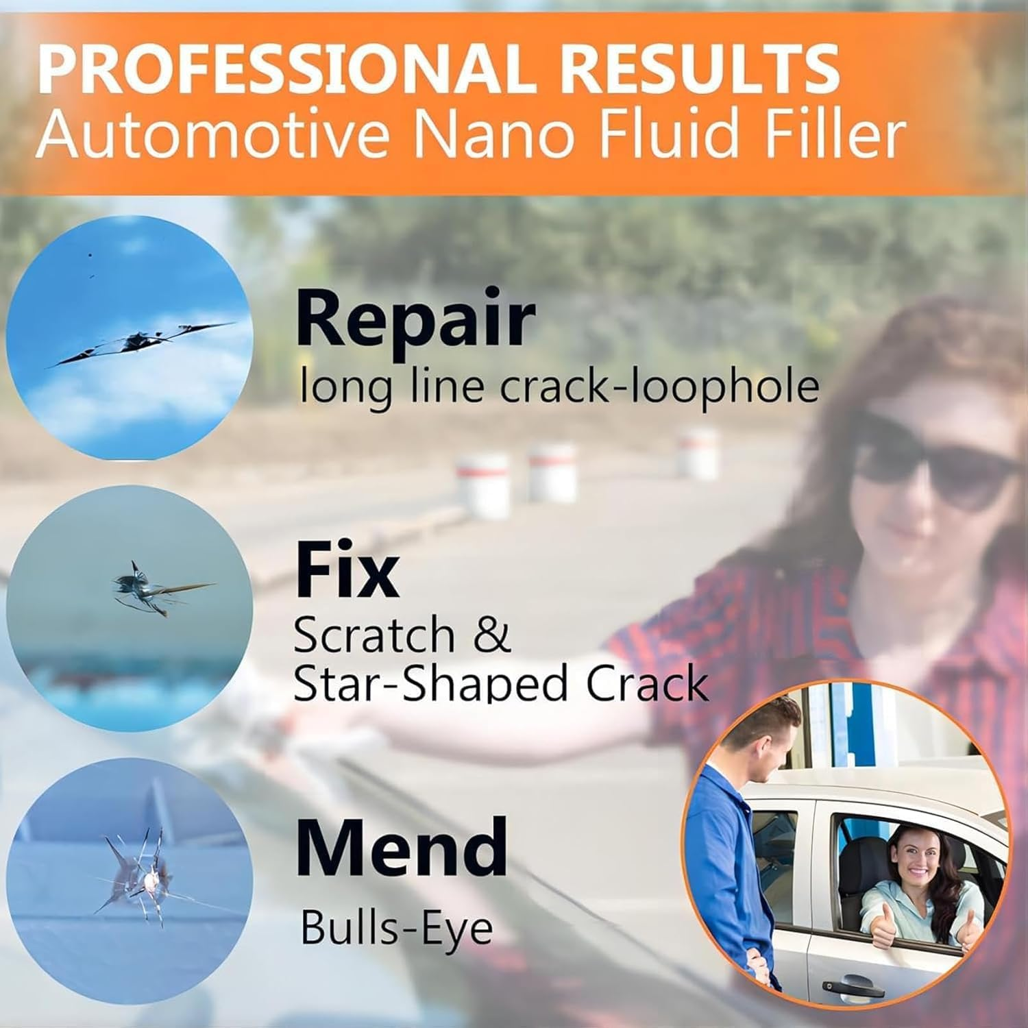 Windshield Crack Repair Kit, Windshield Repair Kit for Chips and Cracks, Glass Repair Fluid with 2 Bottles of Resin, Glass Repair Kit Windshield for Fixing Chips, Cracks, Bulls-Eye and Star-Shape Cack image number 3