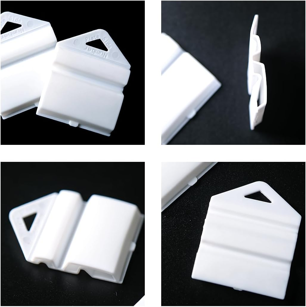 White L & P Plate Holder Clips - Number Plate Mounting Kit for Cars - Durable Plastic Car Accessories (8) image number 1
