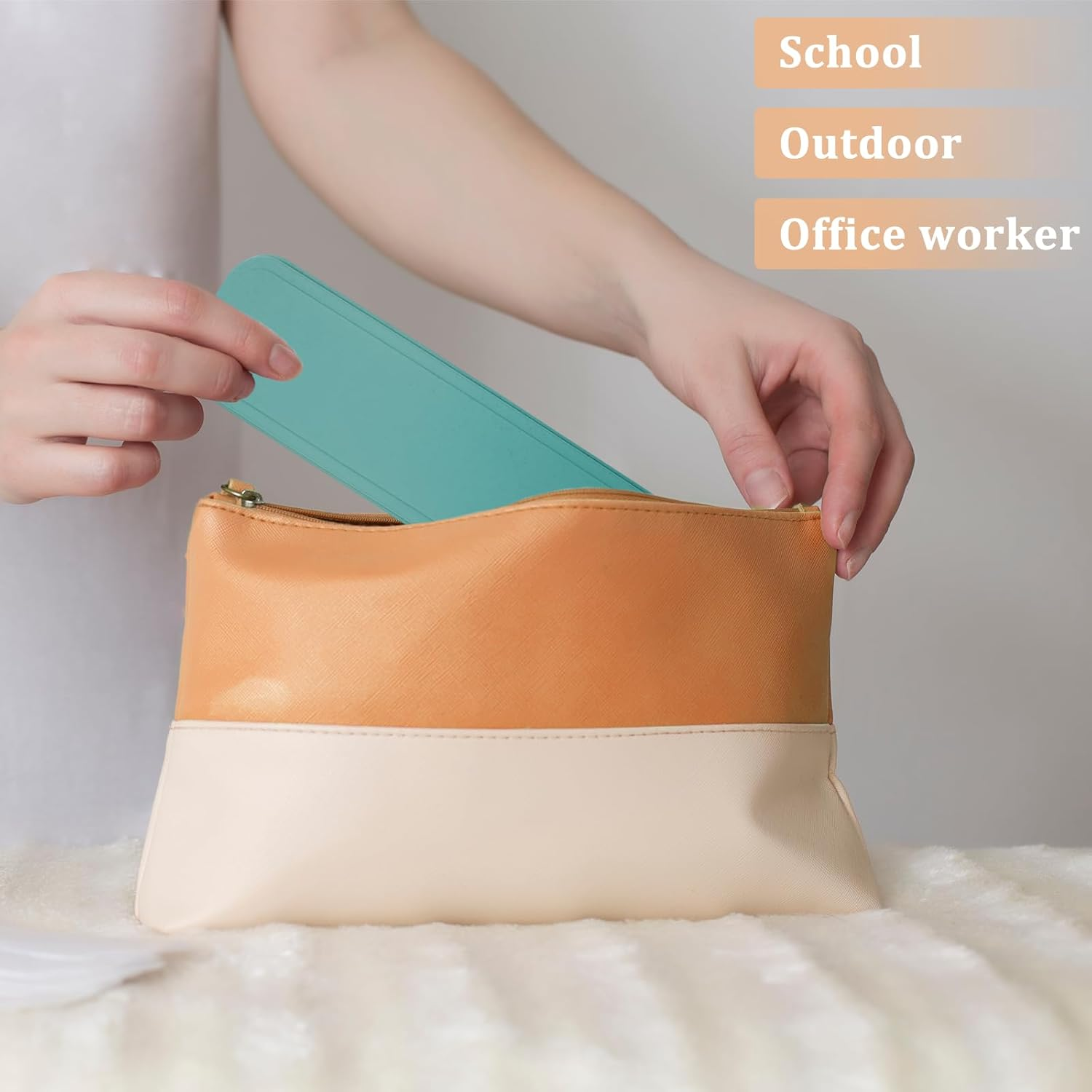 4 Piece Cutlery Set Travel Cutlery Portable Plastic Cutlery Camping Cutlery Knife Spoon Fork Cutlery Set with Case Reusable for Daily Use Outdoor Tableware Camping Picnic - Blue, Green, Orange, Yellow image number 6