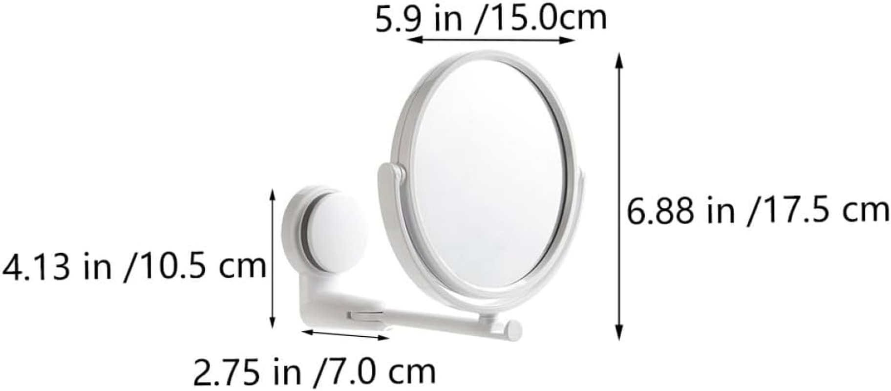 Angoily Wall-Mounted Double-Sided Suction Cup Makeup Mirror with Adjustable Angle, Small Bathroom Vanity Dressing Mirror for Dormitory and Travel Use image number 6