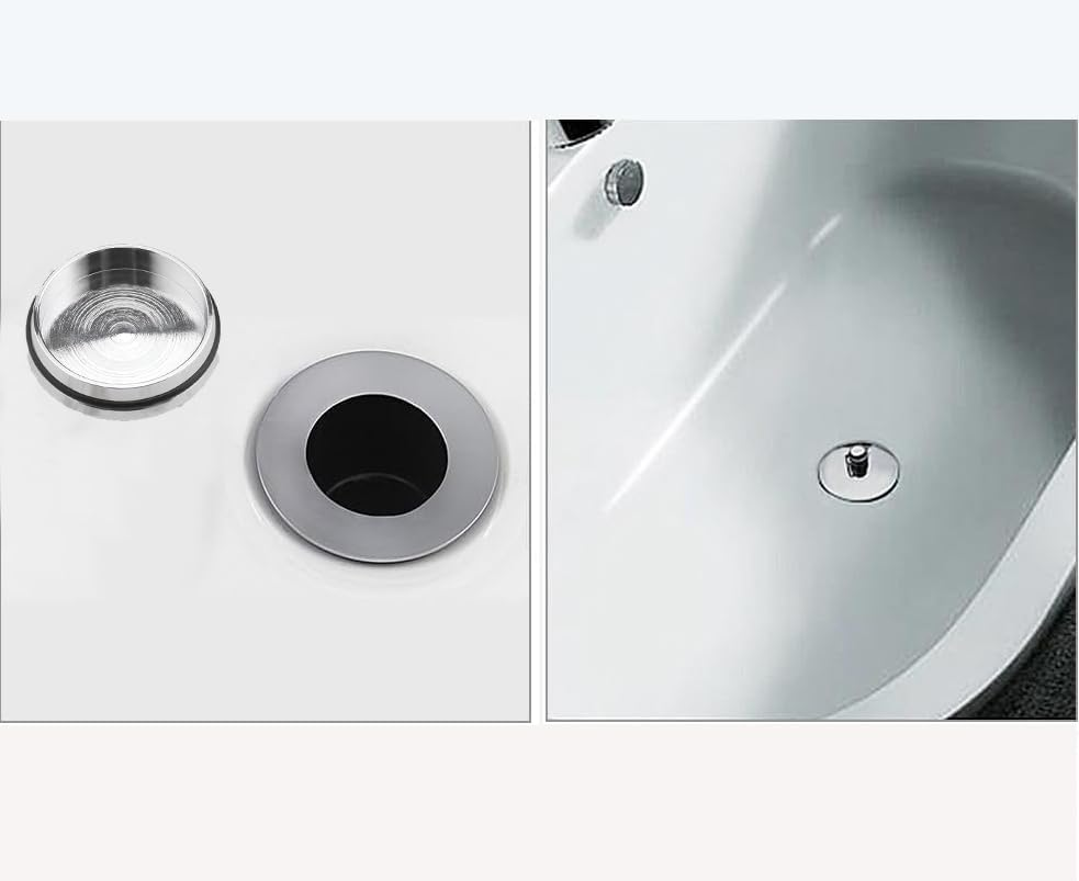 Drain Stopper, 2PCS Stainless Steel Sink Stopper Drain Plug with Pull Ring for Bathtub, Kitchen, Bathroom and Laundry Sink, 45Mm image number 1