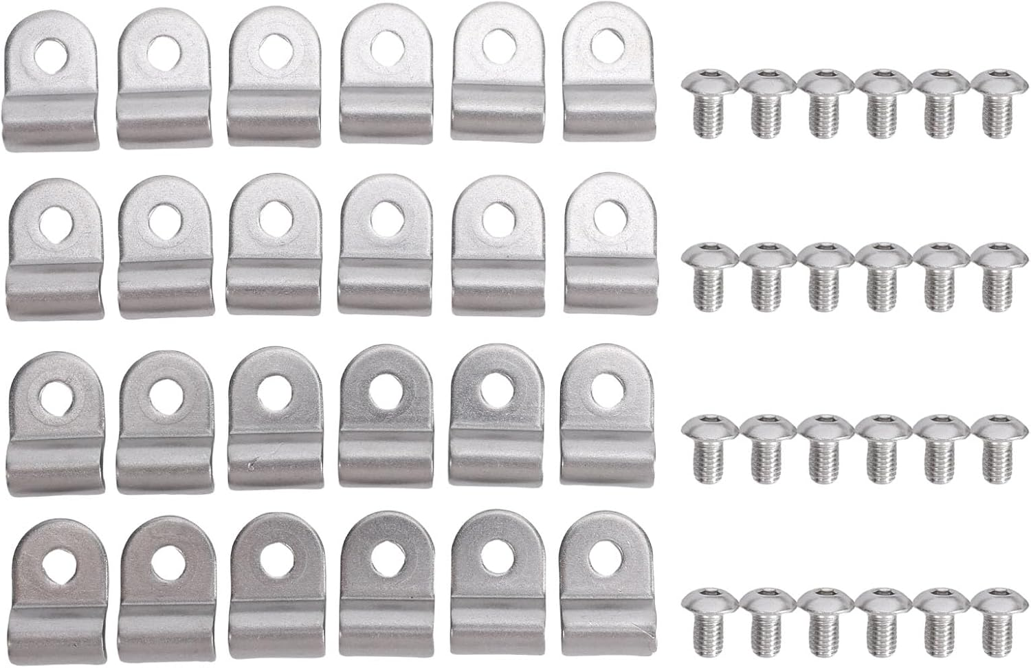 48Pcs 3/16In Stainless Steel Brake Line Clamp Screw Street Roding Truck Buggy with Screws Replacement for Street Roding Truck, Automotive Replacement Brake Hydraulic Parts