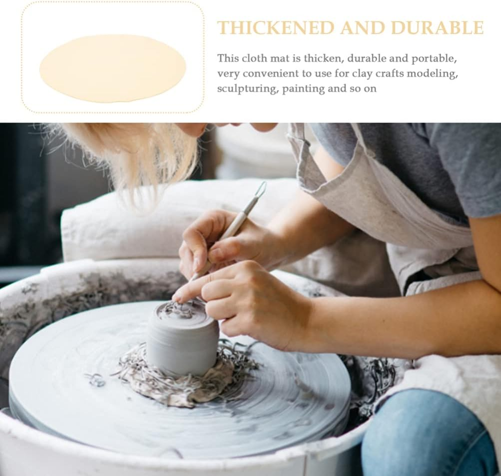 2Pcs Pottery Tools Clay Trimming Mud Cloth Mat for DIY Pottery Wheel Bats, Absorbent & Durable Craft Cloth image number 3