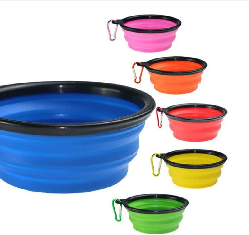 AIMALL Portable Foldable Pet Bowl Collapsible Silicone Food Water Feeder Dog Cat Cup, Easy to Carry for Outdoor Activities