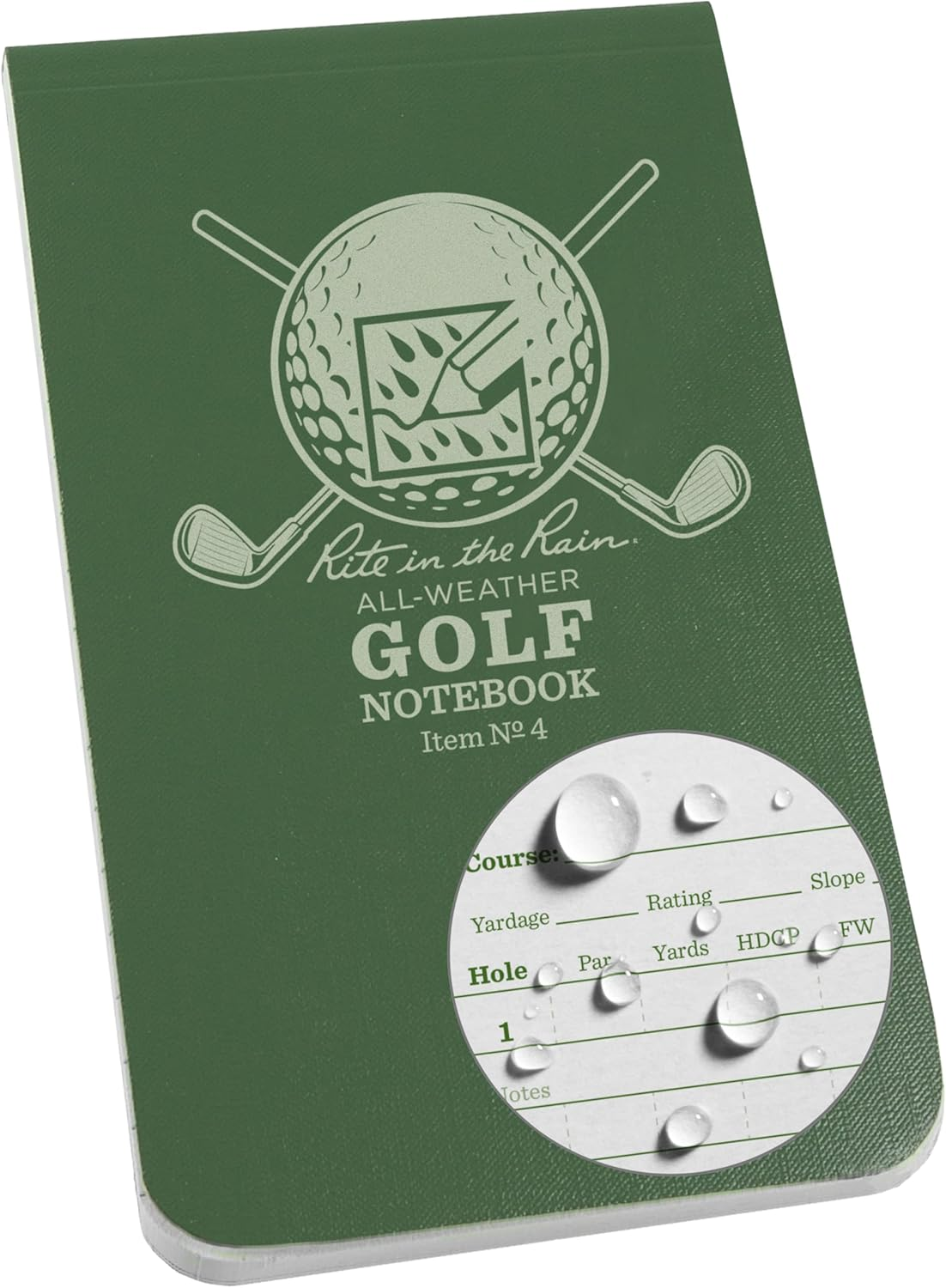 Rite in the Rain All Weather Golf Notebook, 3.5" X 6", Green Field Flex, Club Yardage Book & Hole Notes (No. 4) image number 5